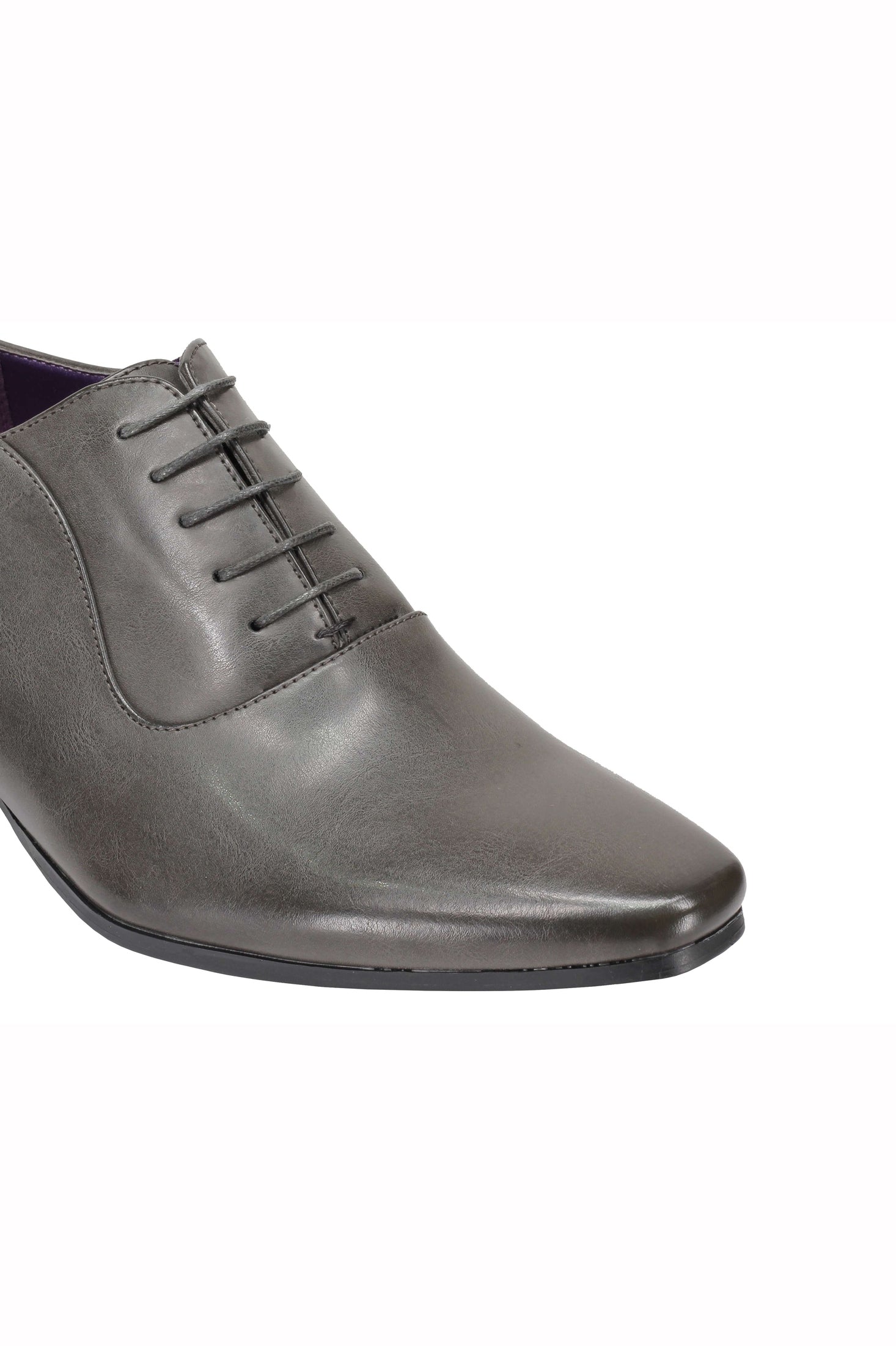 Mens Faux Leather Formal Office Shoes Smart Casual Oxford Lace up Black White Grey