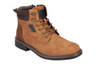 Mens Retro Smart Casual Faux Leather Boots Ankle Lace up Round Toe Cap Shoes