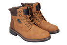 Mens Retro Smart Casual Faux Leather Boots Ankle Lace up Round Toe Cap Shoes