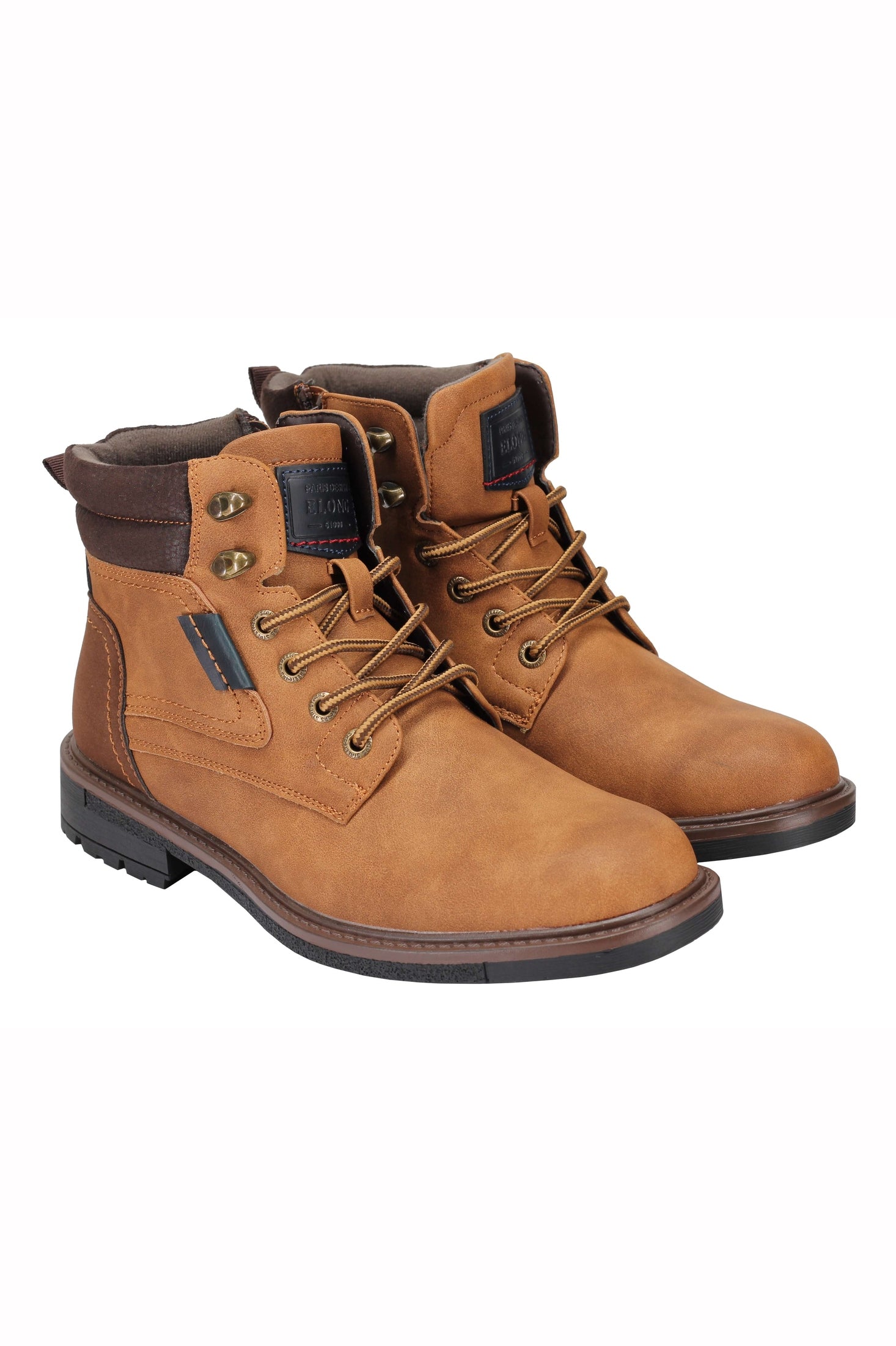 Mens Retro Smart Casual Faux Leather Boots Ankle Lace up Round Toe Cap Shoes