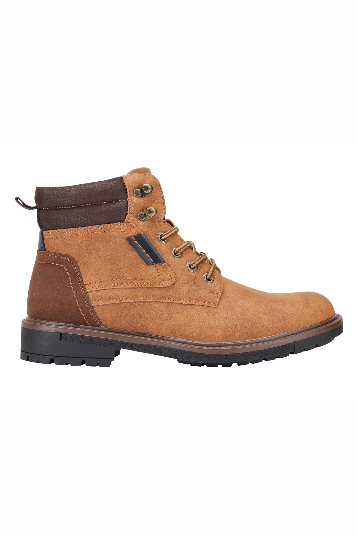 Mens Retro Smart Casual Faux Leather Boots Ankle Lace up Round Toe Cap Shoes