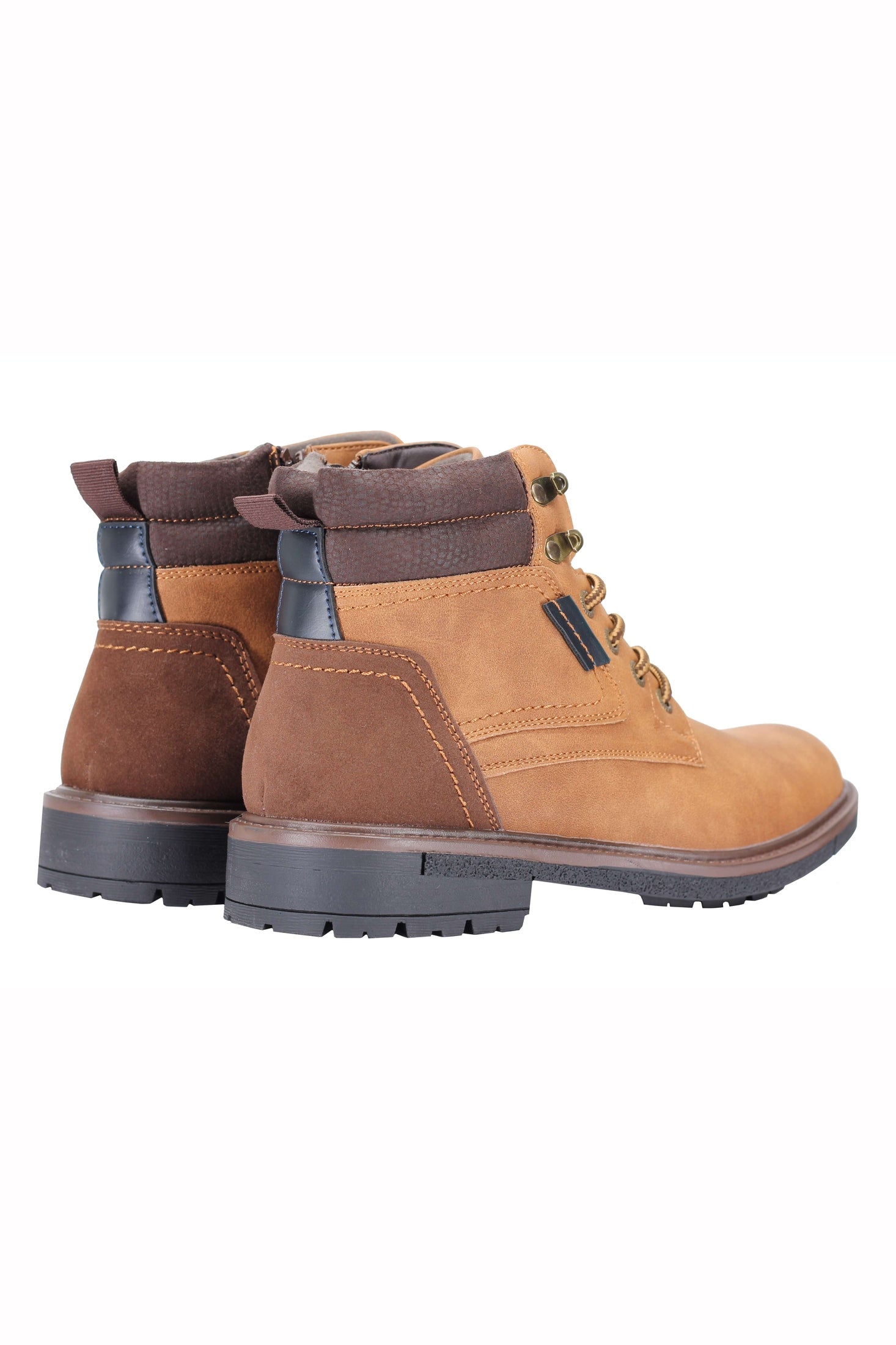 Mens Retro Smart Casual Faux Leather Boots Ankle Lace up Round Toe Cap Shoes