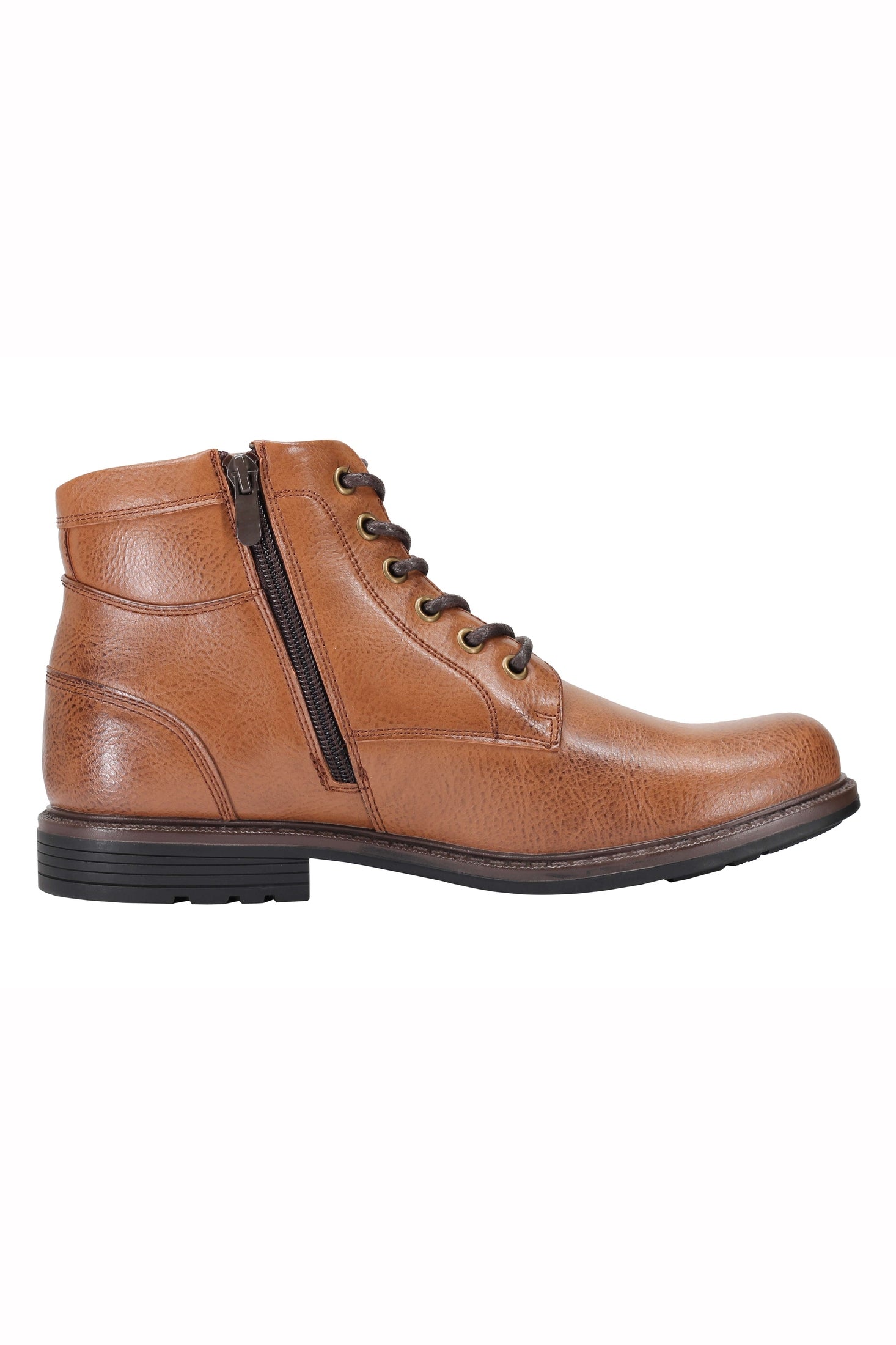 Mens Classic Fashion Ankle Boots Light Weight Lace ups Side Zipped in Black, Tan