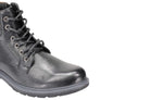 Mens Boots Faux Leather Black Tan Work Office Hiking Lace up & Zip Ankle Shoes