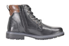 Mens Boots Faux Leather Black Tan Work Office Hiking Lace up & Zip Ankle Shoes