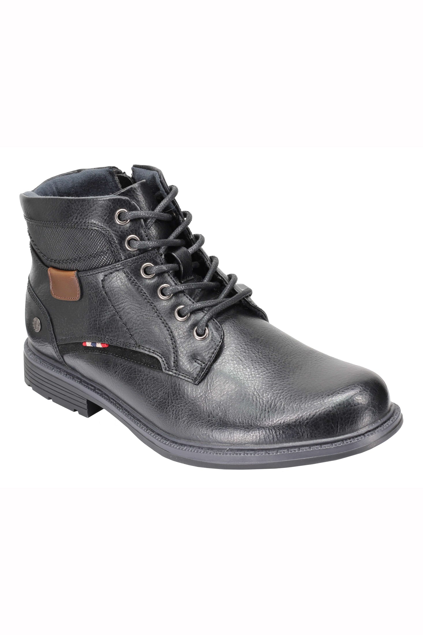 Mens Classic Fashion Ankle Boots Light Weight Lace ups Side Zipped in Black, Tan