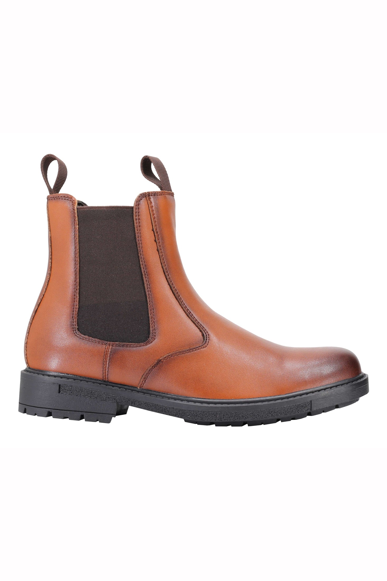 Mens Dealer Boots Black Brown Faux Leather Classic High Top Ankle Chelsea Shoes