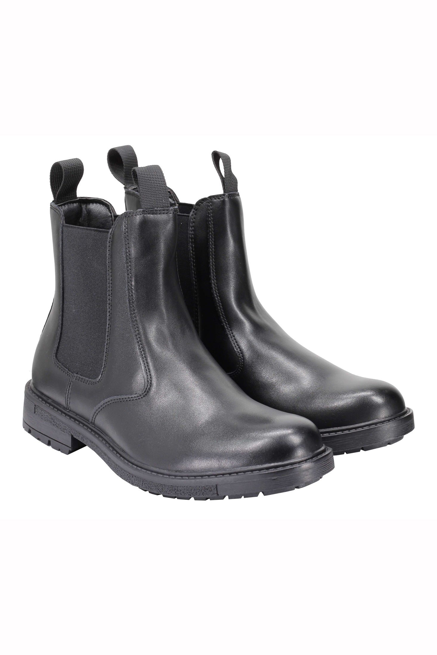 Mens Dealer Boots Black Brown Faux Leather Classic High Top Ankle Chelsea Shoes