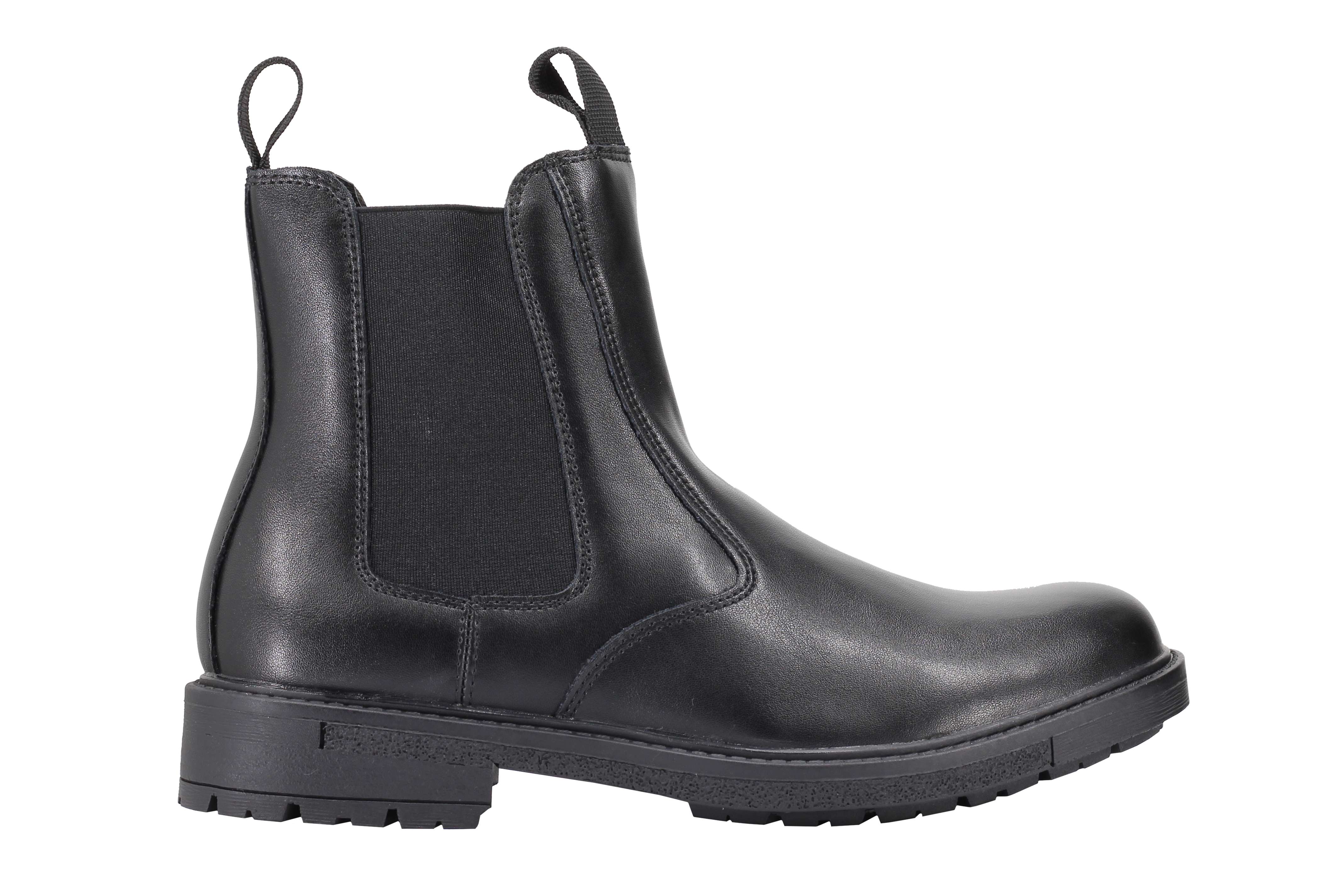 Mens Dealer Boots Black Brown Faux Leather Classic High Top Ankle Chelsea Shoes