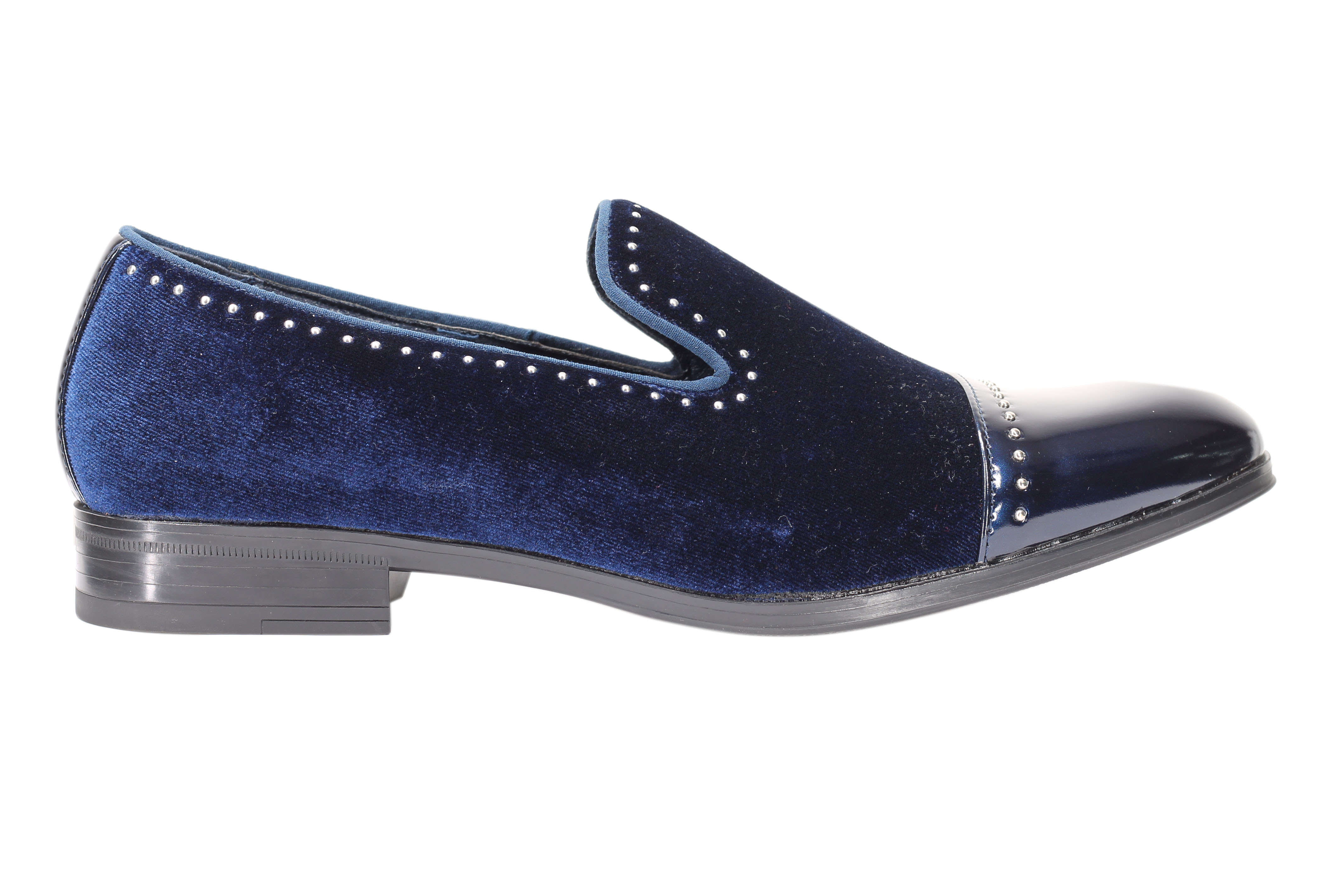 Velvet Loafer Mens Patent Leather Toe Retro Slip on Shoes Smoking Dress Slippers