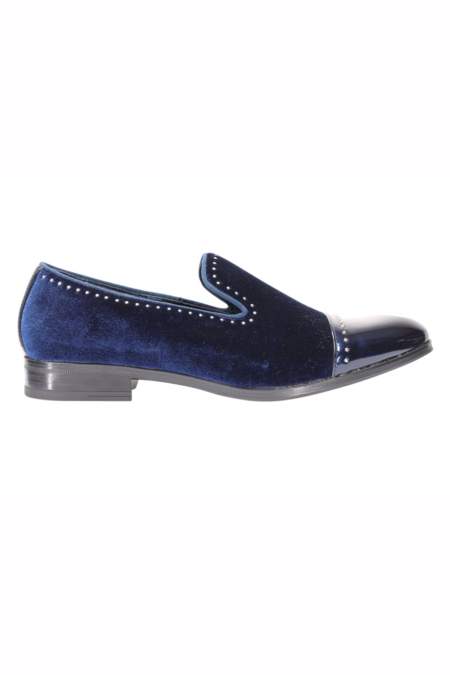 Velvet Loafer Mens Patent Leather Toe Retro Slip on Shoes Smoking Dress Slippers
