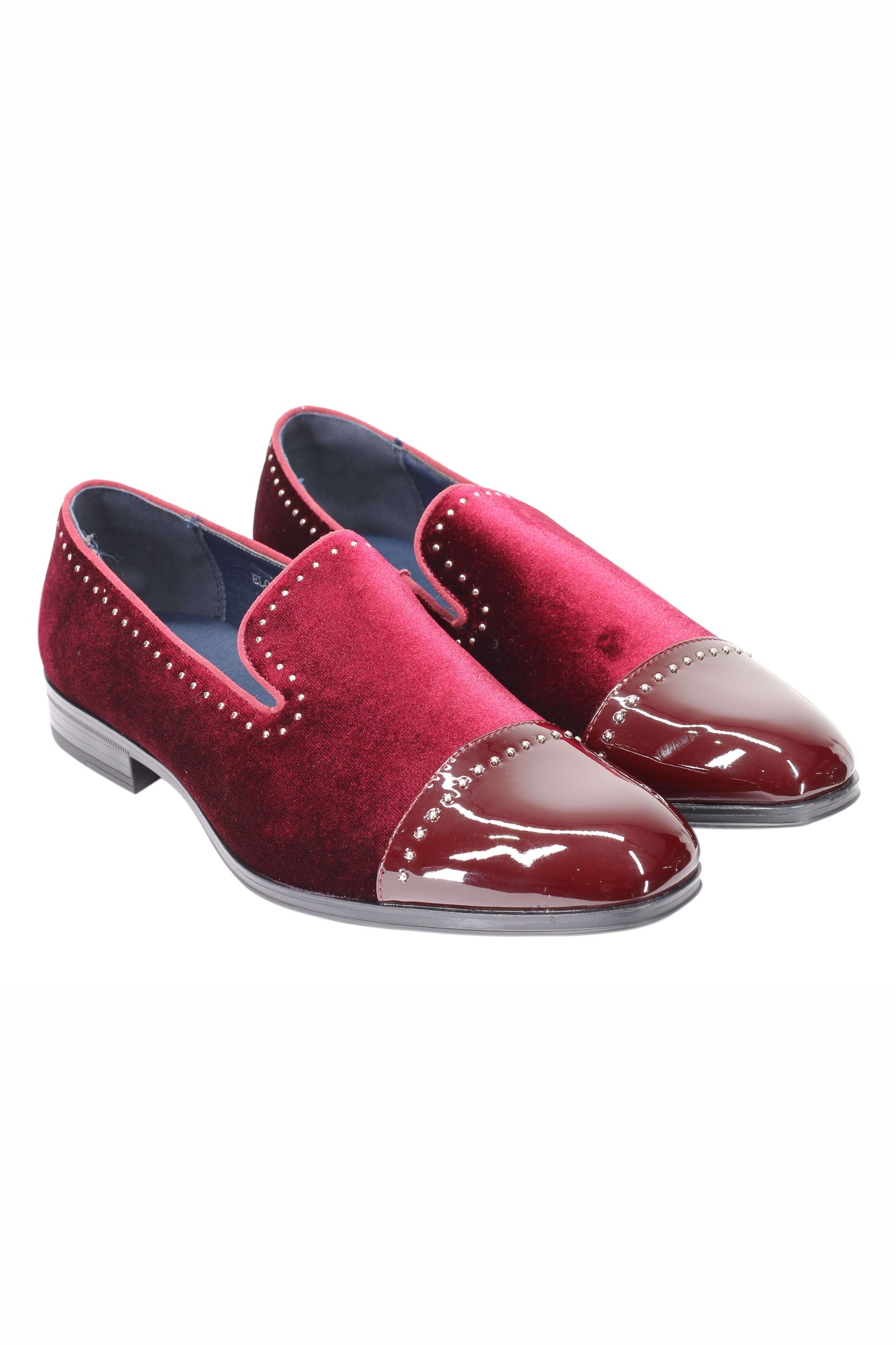 Velvet Loafer Mens Patent Leather Toe Retro Slip on Shoes Smoking Dress Slippers