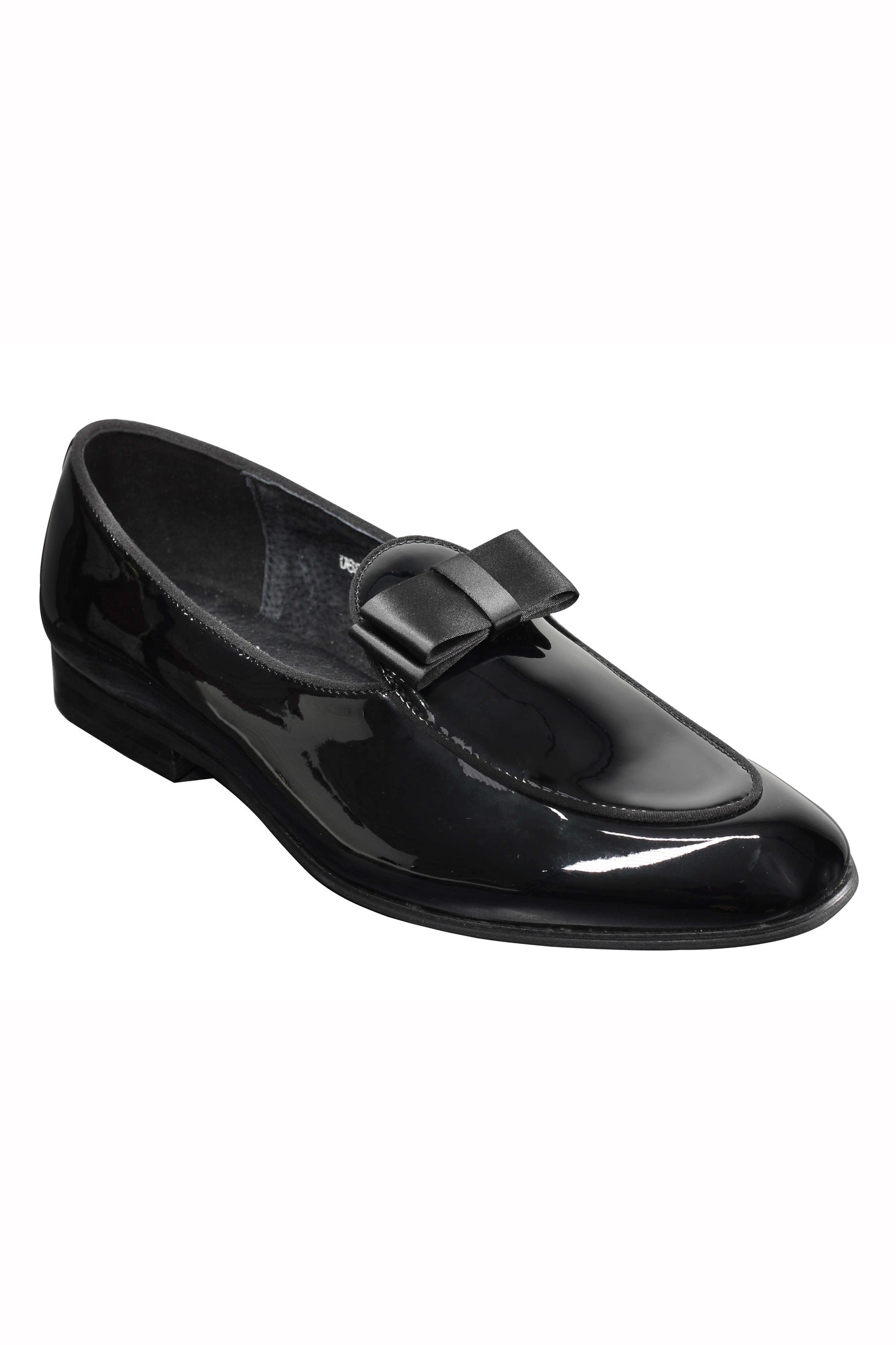 MEN’S SHINY PATENT LEATHER LOAFERS BOW TIE FORMAL SLIP ON DRESS WEDDING SHOES