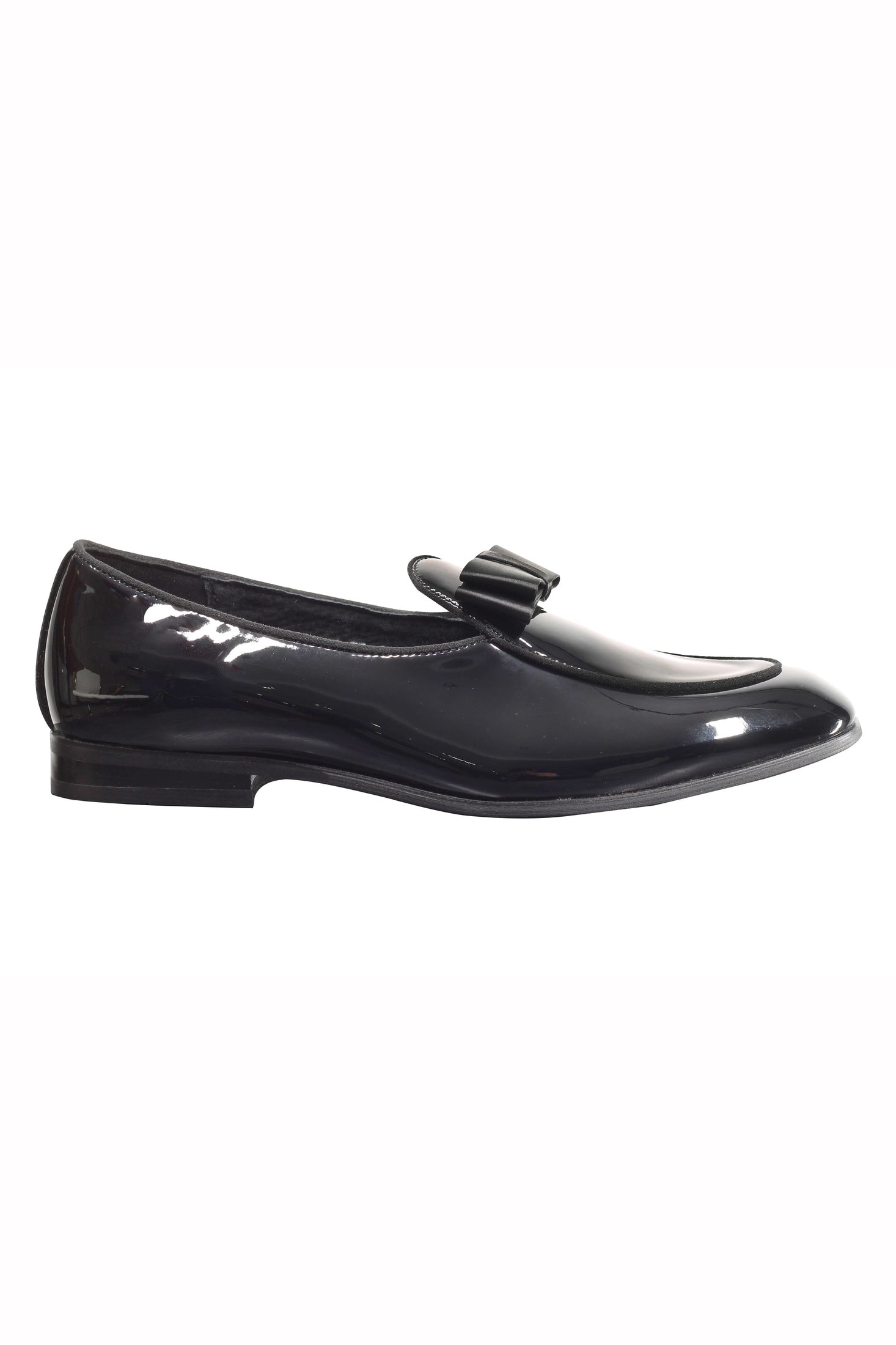 MEN’S SHINY PATENT LEATHER LOAFERS BOW TIE FORMAL SLIP ON DRESS WEDDING SHOES