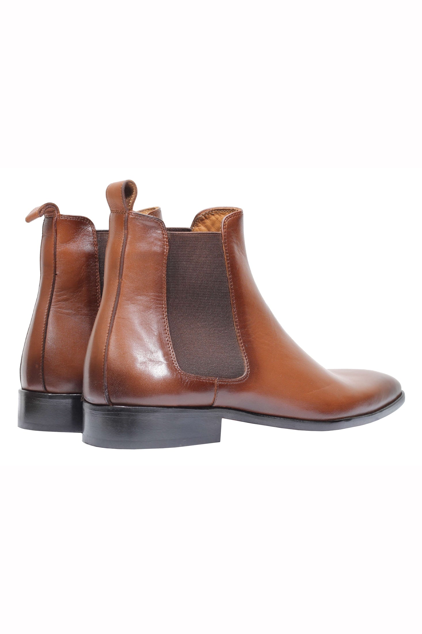 TAN CALF LEATHER CHELSEA BOOTS