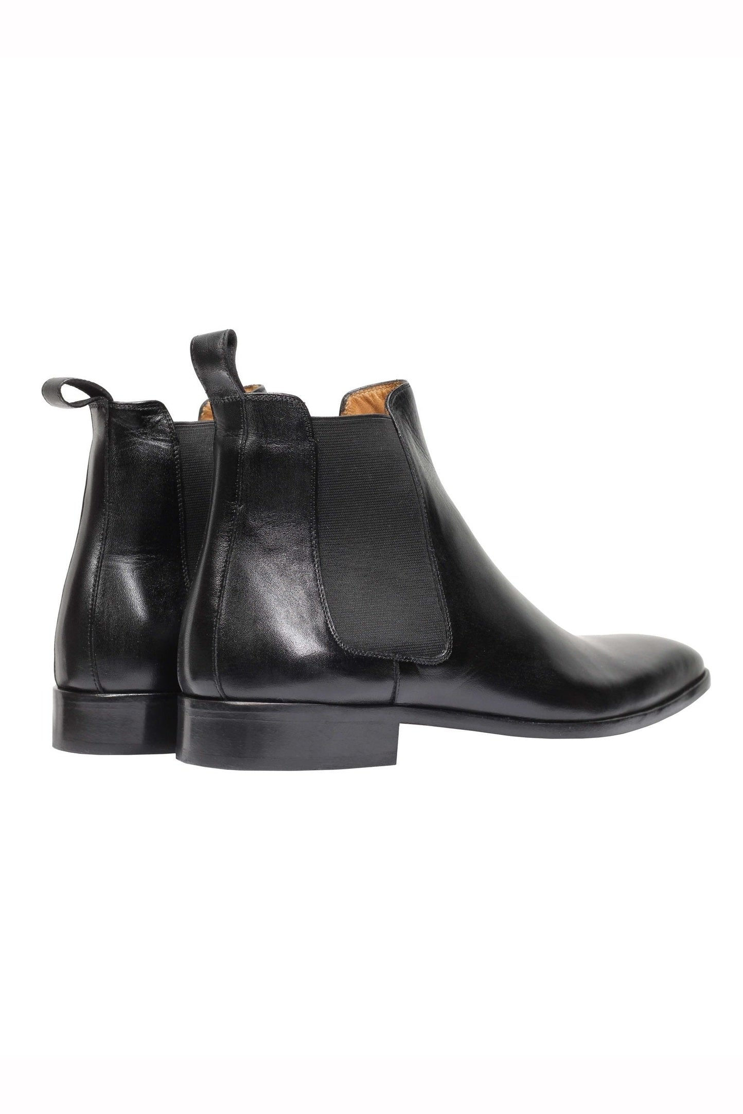 BLACK CALF LEATHER CHELSEA BOOTS