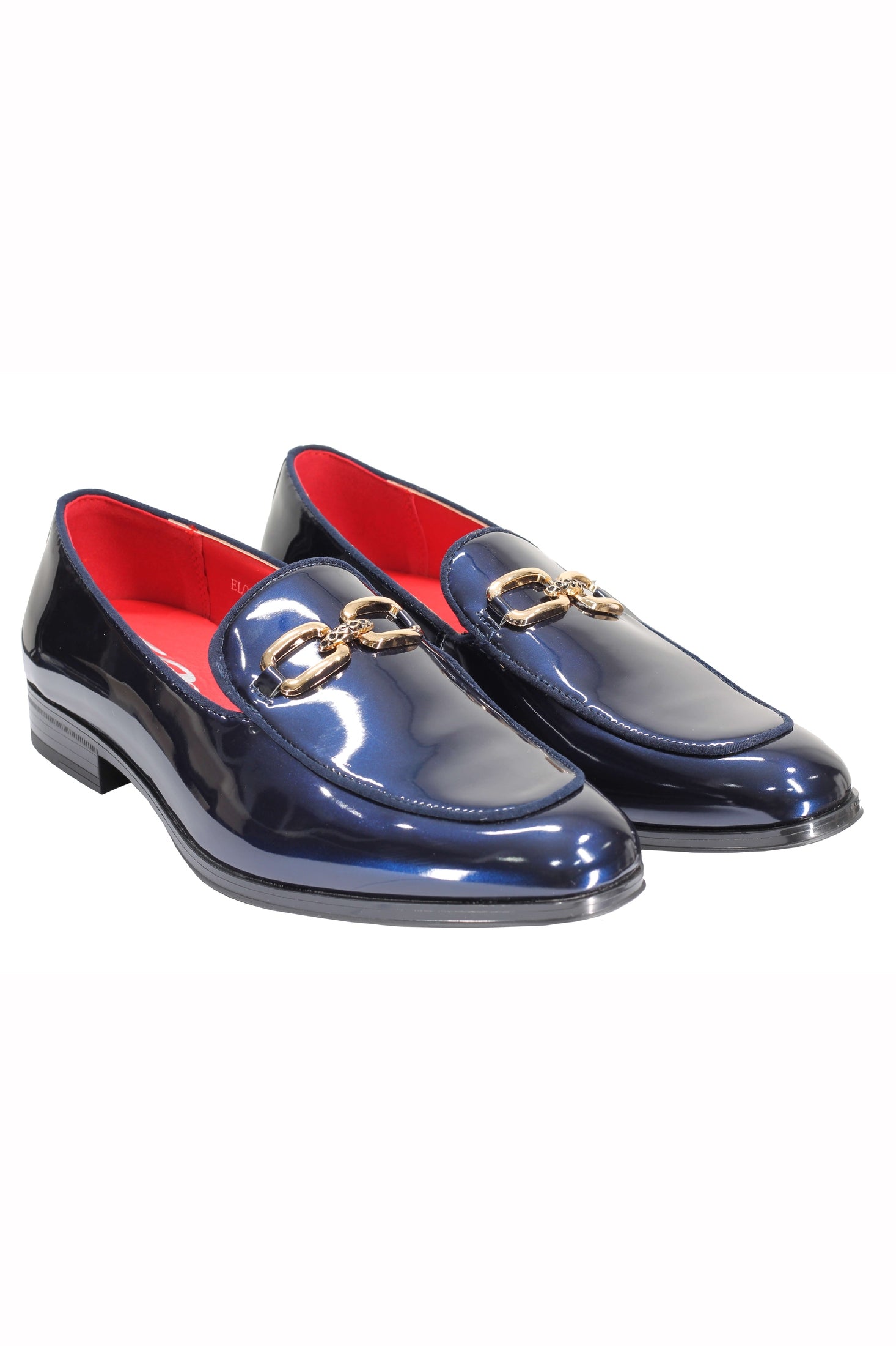 PATENT LEATHER GOLD BUCKLE LOAFER