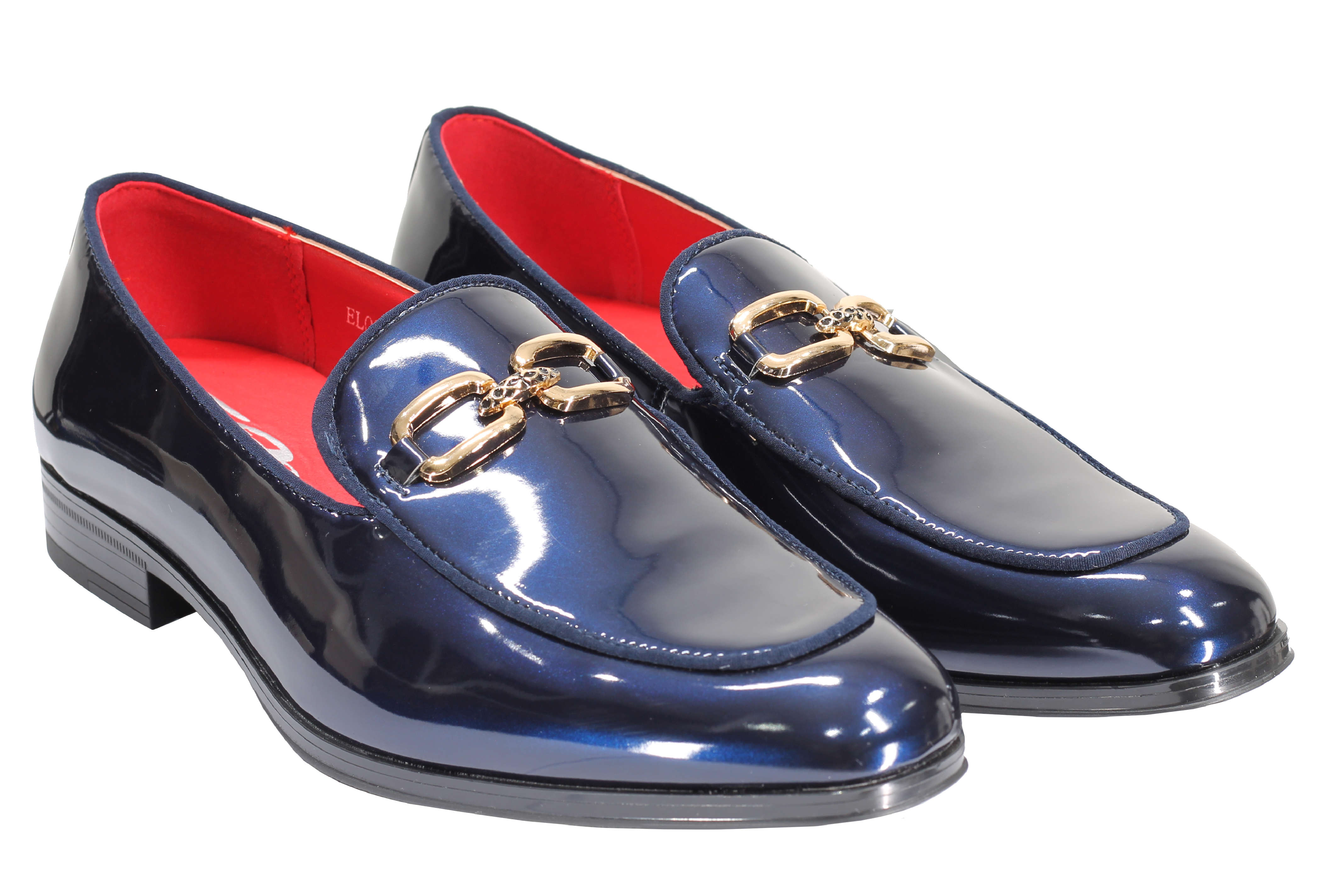 PATENT LEATHER GOLD BUCKLE LOAFER