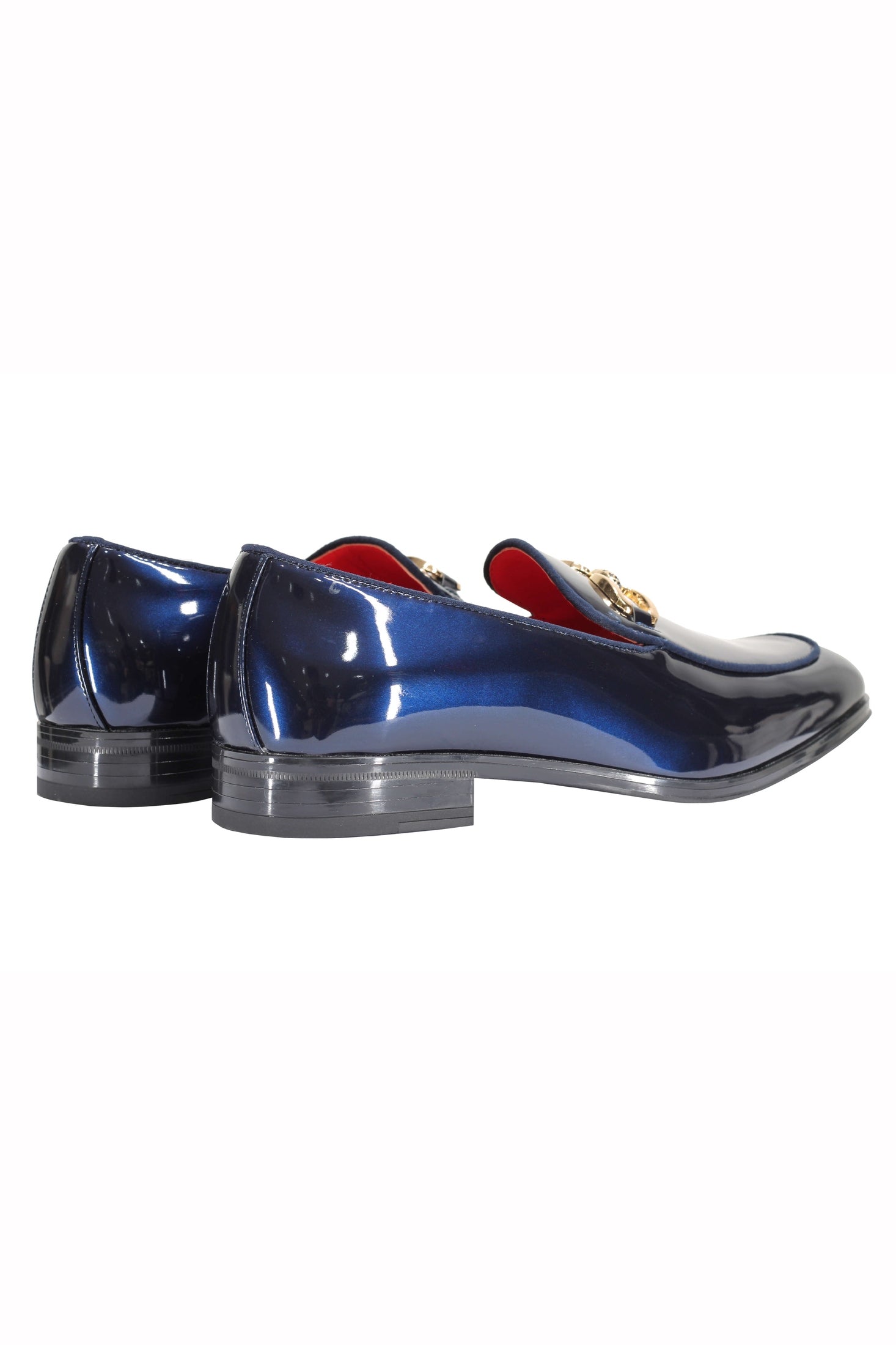 PATENT LEATHER GOLD BUCKLE LOAFER