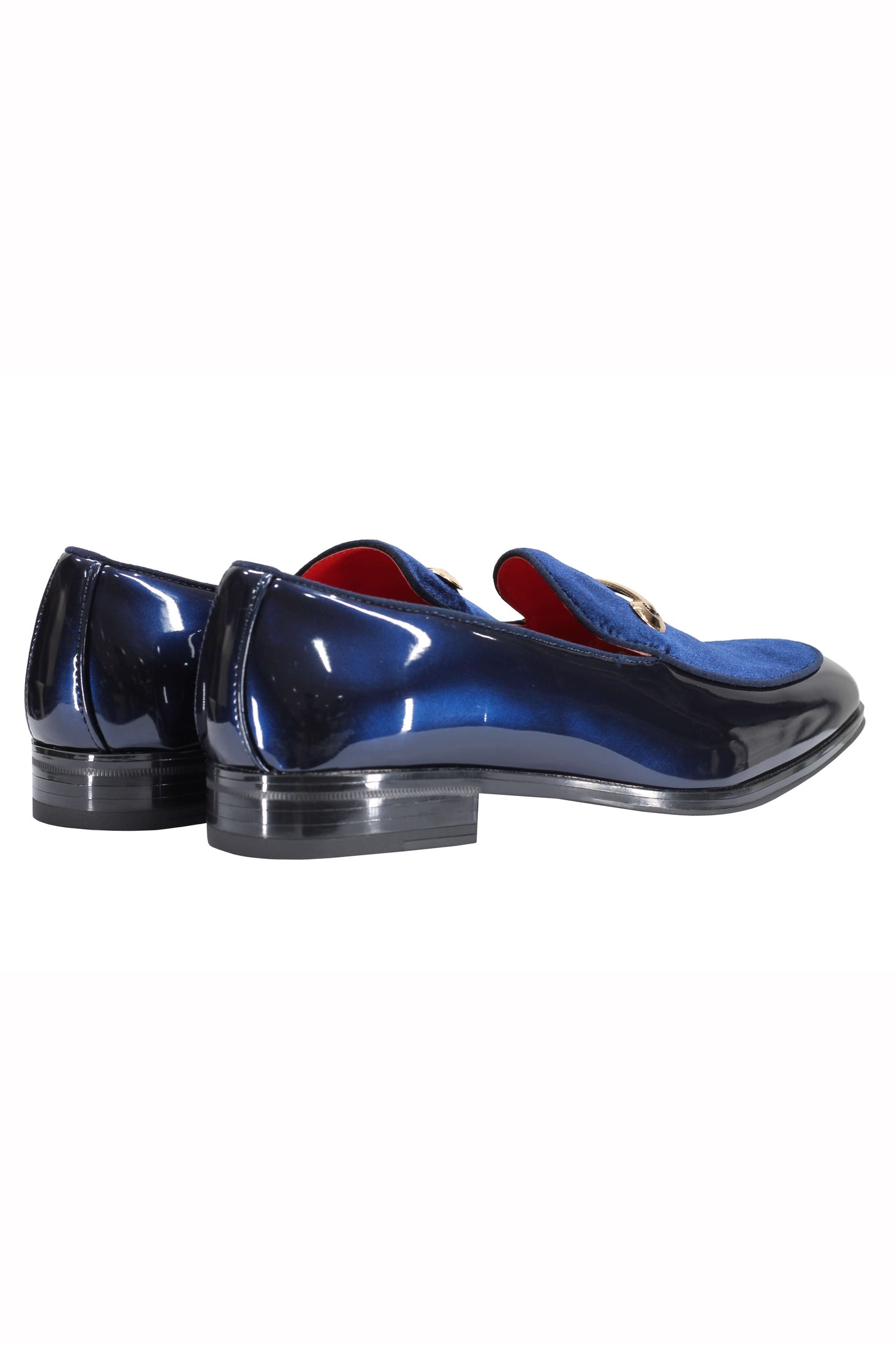 VELVET SHINY LOAFERS WITH BUCKLE