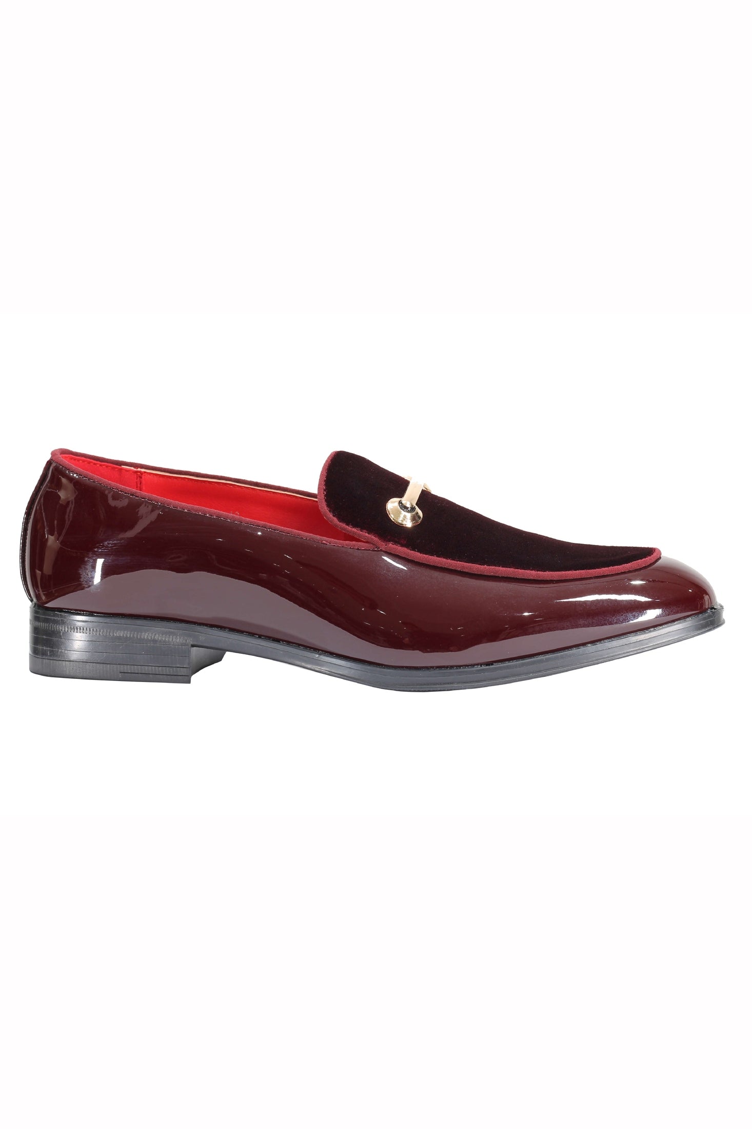 VELVET SHINY LOAFERS WITH BUCKLE