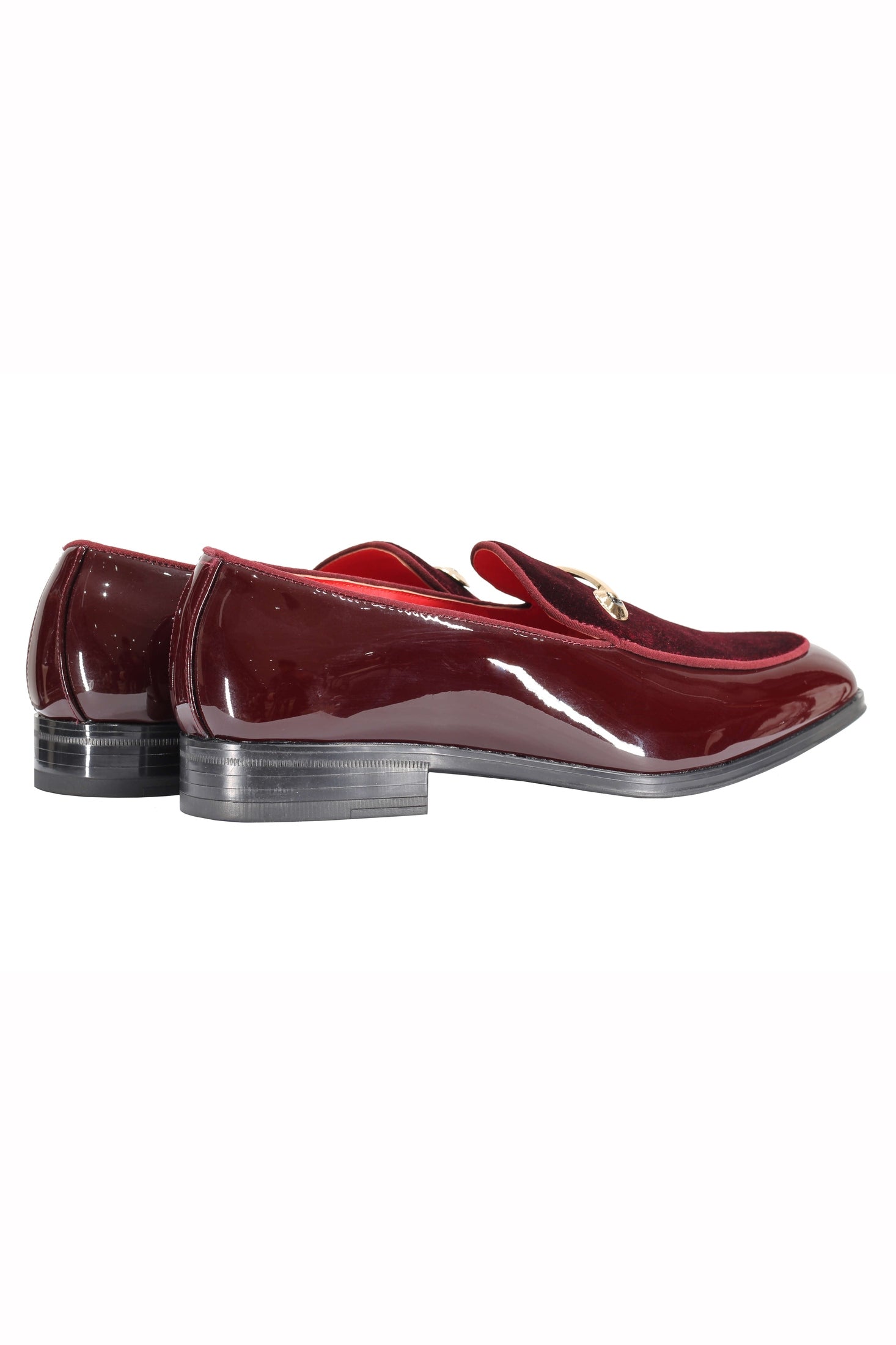 VELVET SHINY LOAFERS WITH BUCKLE