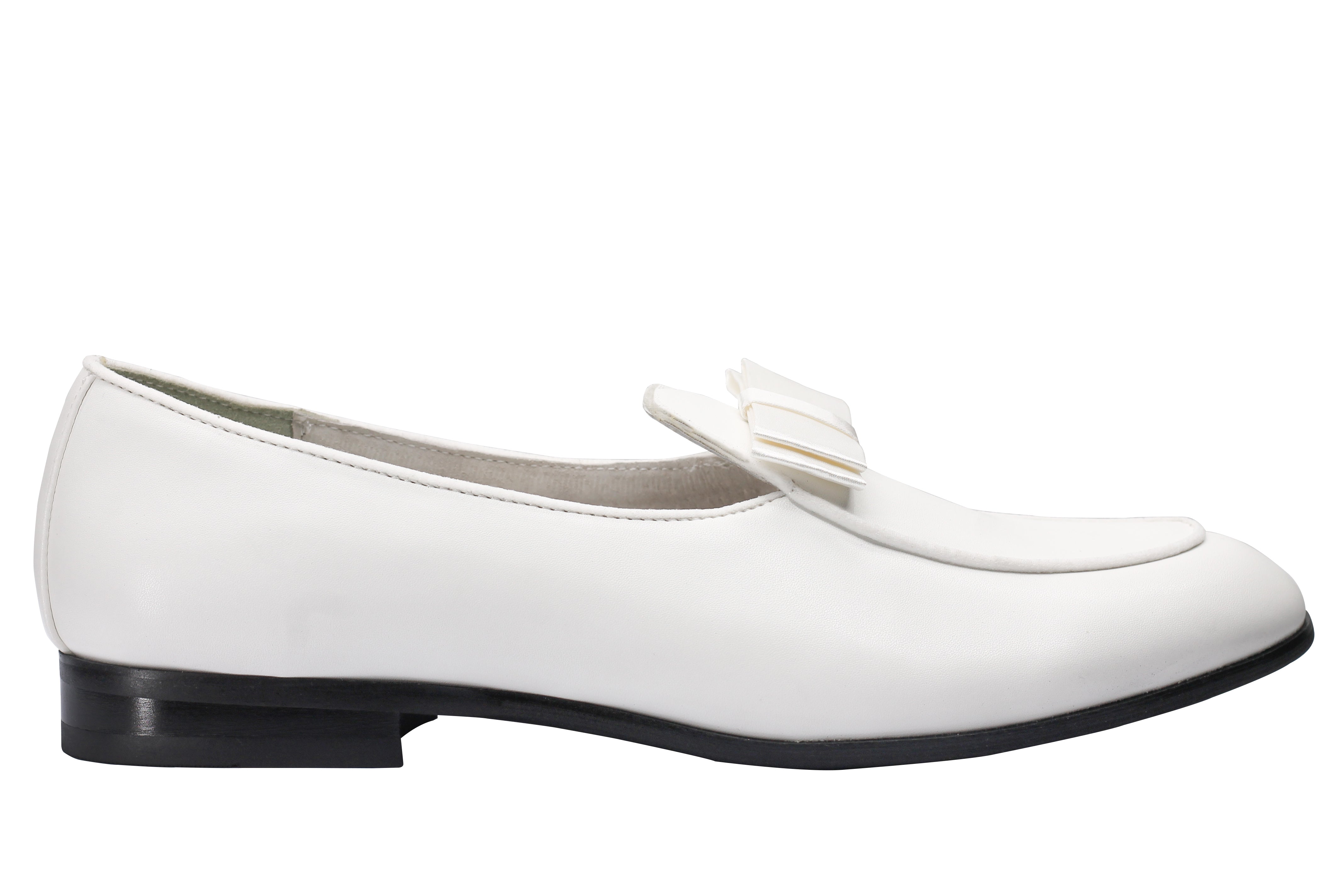 MEN’S SHINY PATENT LEATHER LOAFERS BOW TIE FORMAL SLIP ON DRESS WEDDING SHOES