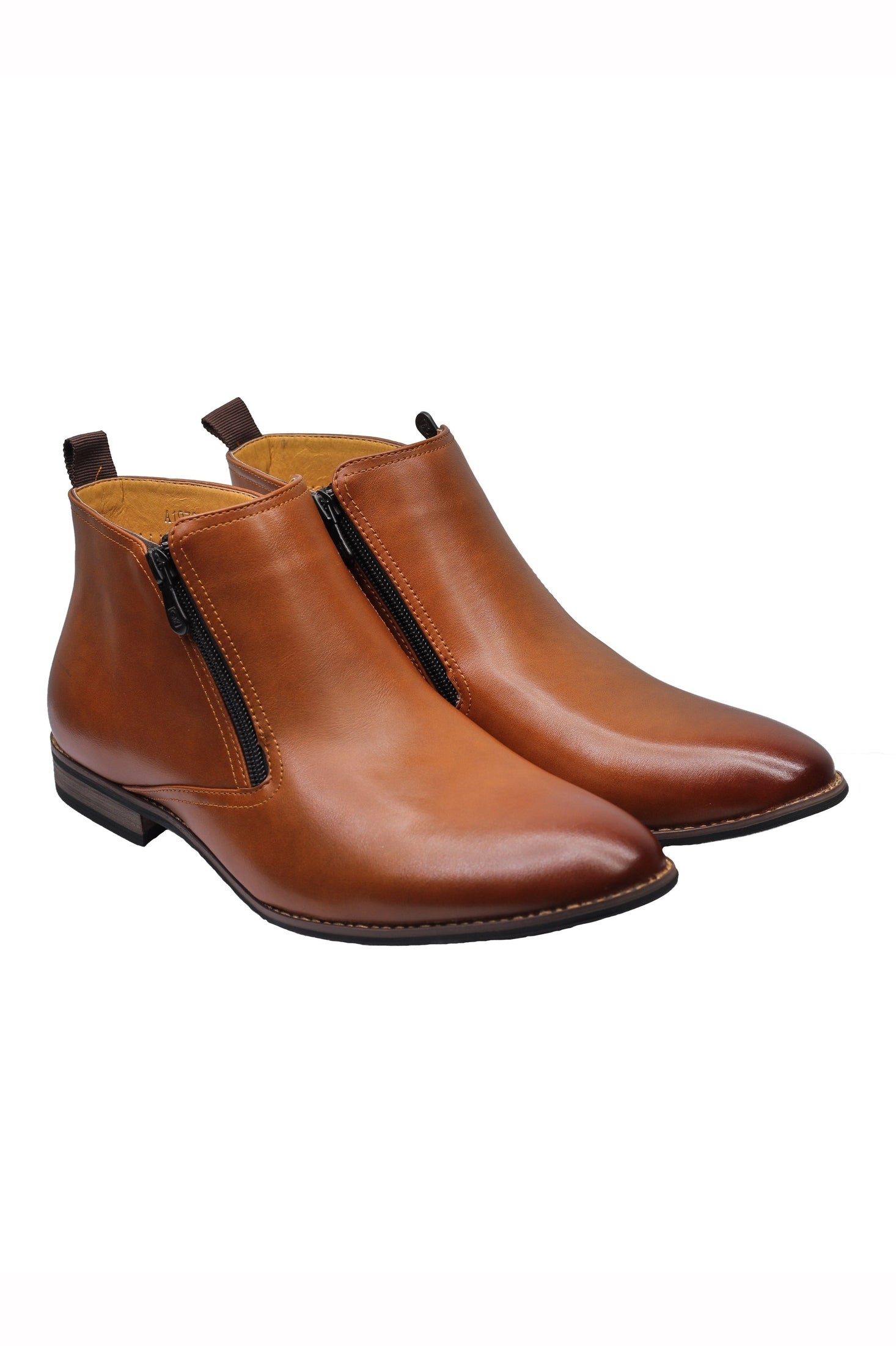 FAUX LEATHER LOW ANKLE CHELSEA BOOTS