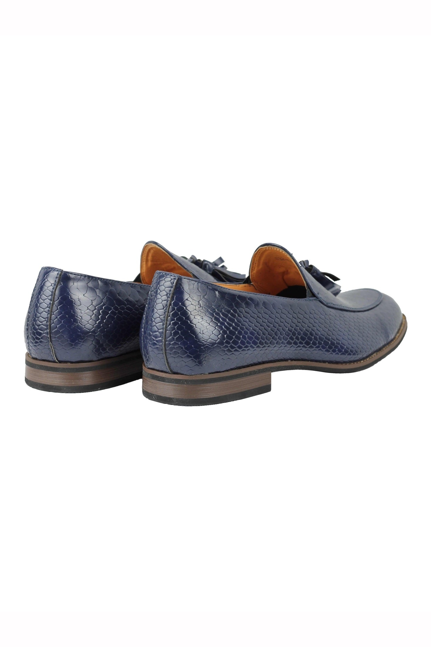 MENS VINTAGE SNAKESKIN PRINT SHINY LEATHER TASSEL LOAFERS SMART CASUAL MOD SHOES