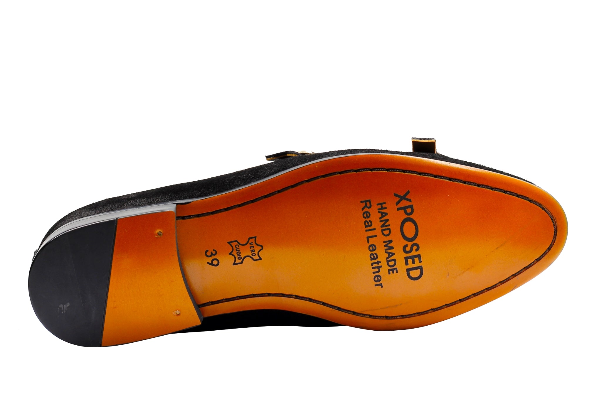 BLACK SUEDE DOUBLE BUCKLE LOAFER