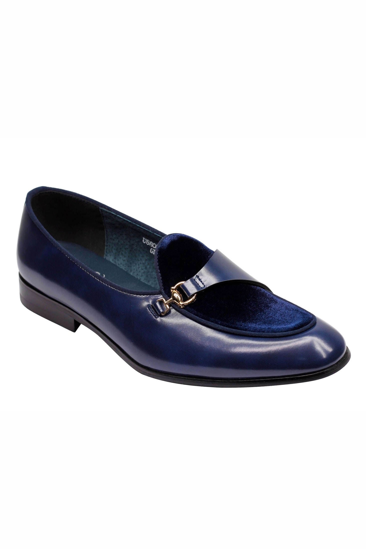 LEATHER & VELVET LOAFERS WITH DECORATIVE MONK STRAP