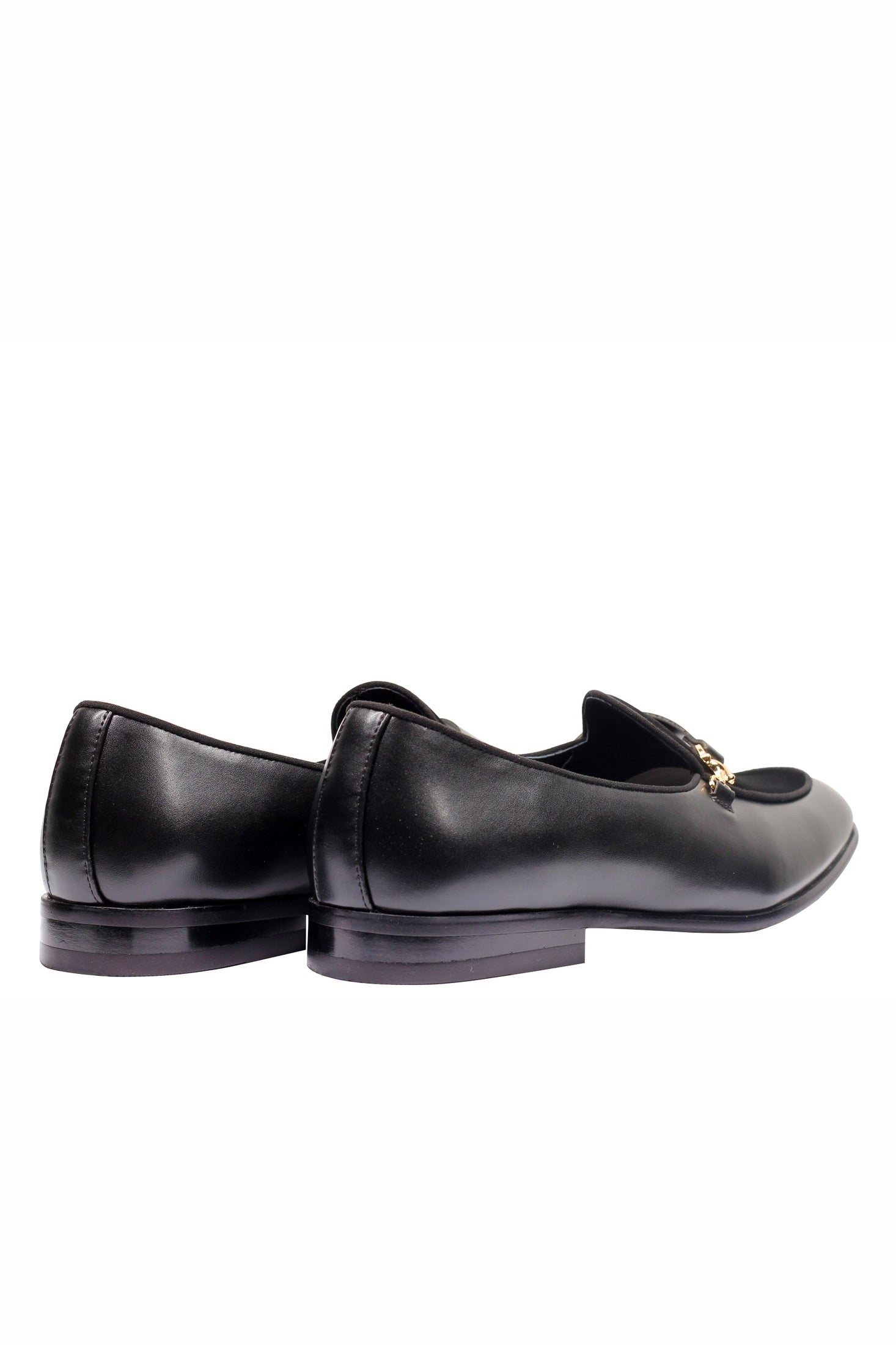 LEATHER & VELVET LOAFERS WITH DECORATIVE MONK STRAP