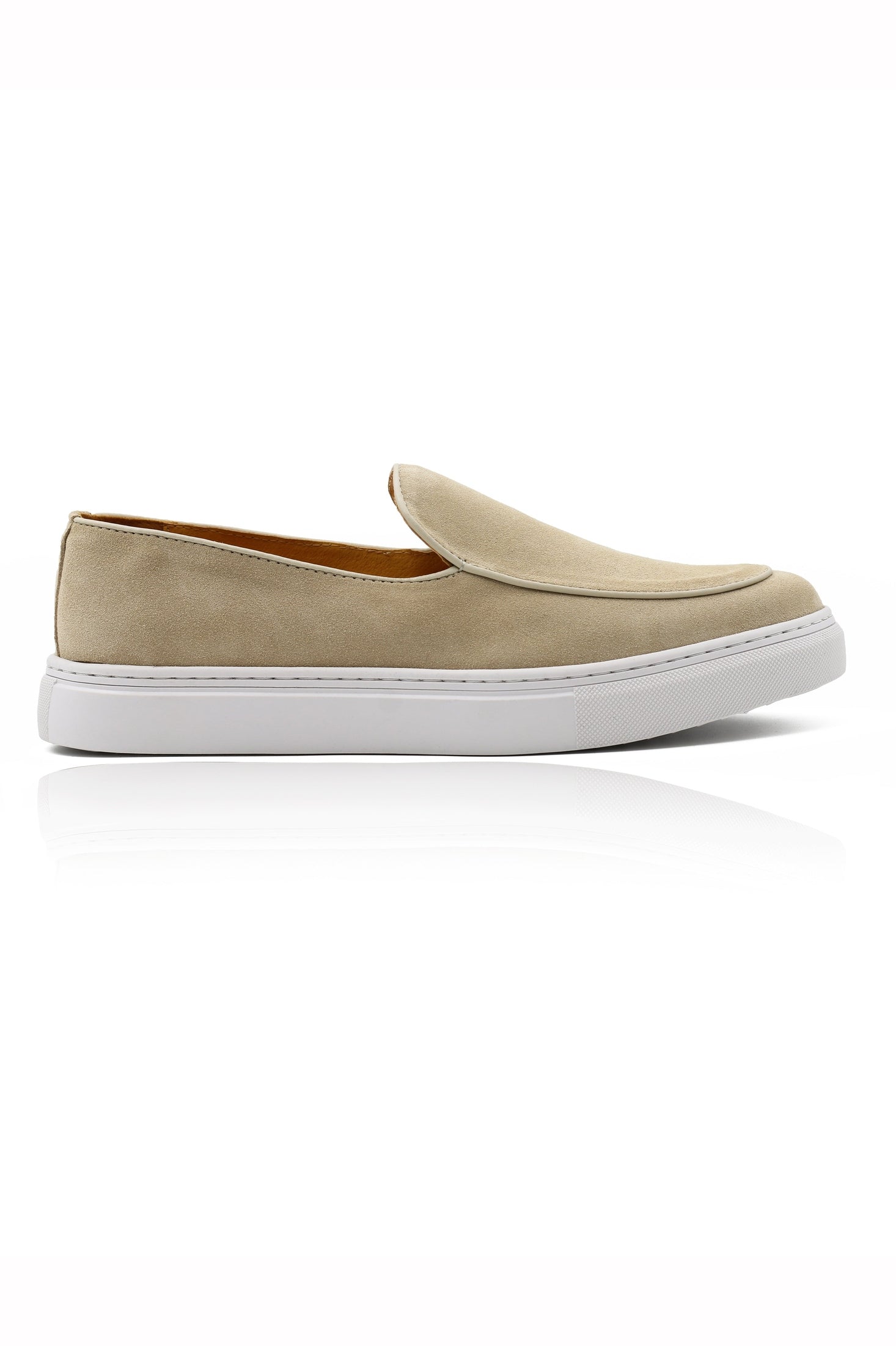 Beige Suede Leather Loafers