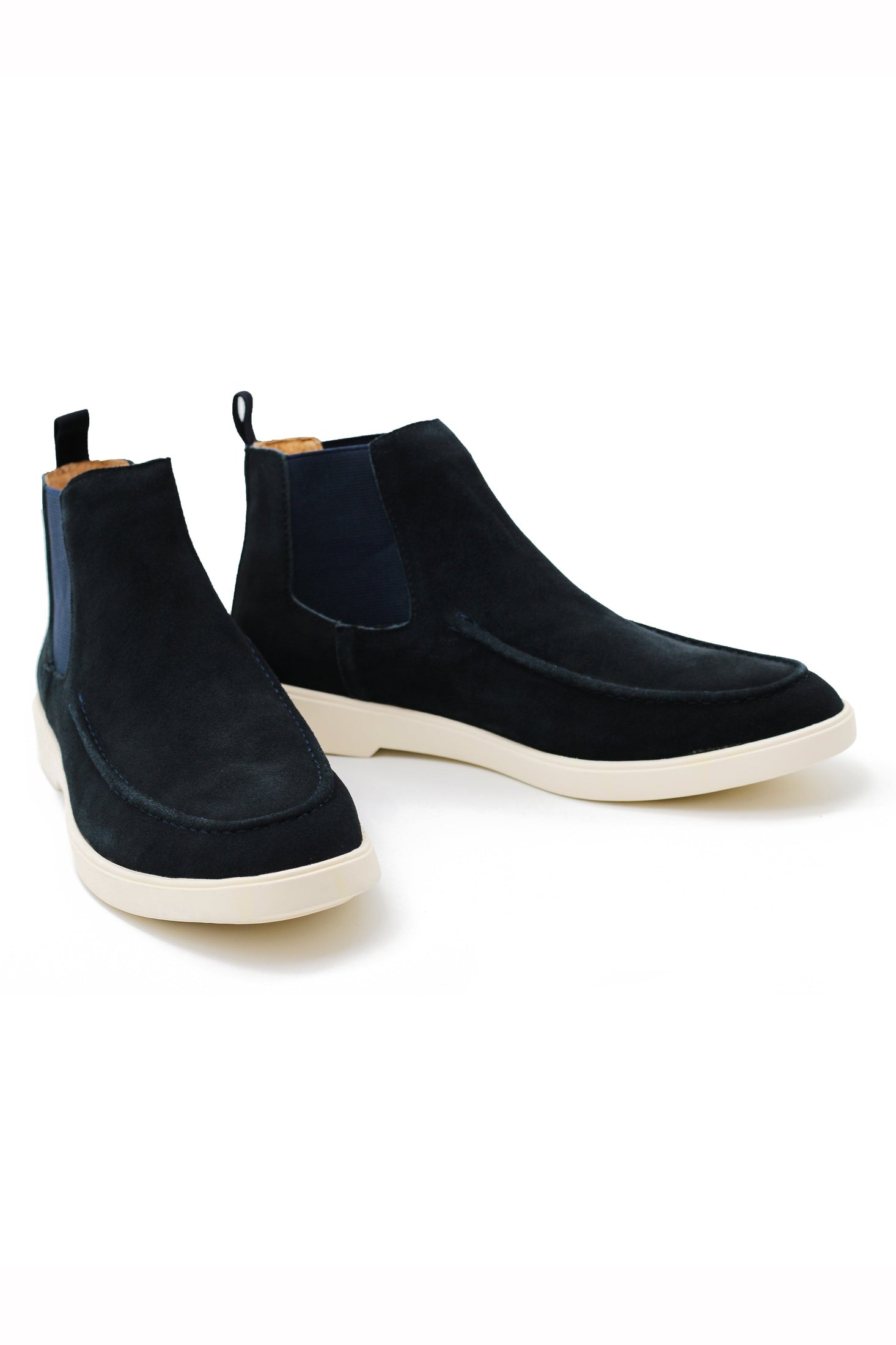 DARK NAVY SUEDE CHELSEA BOOTS LOW TOP