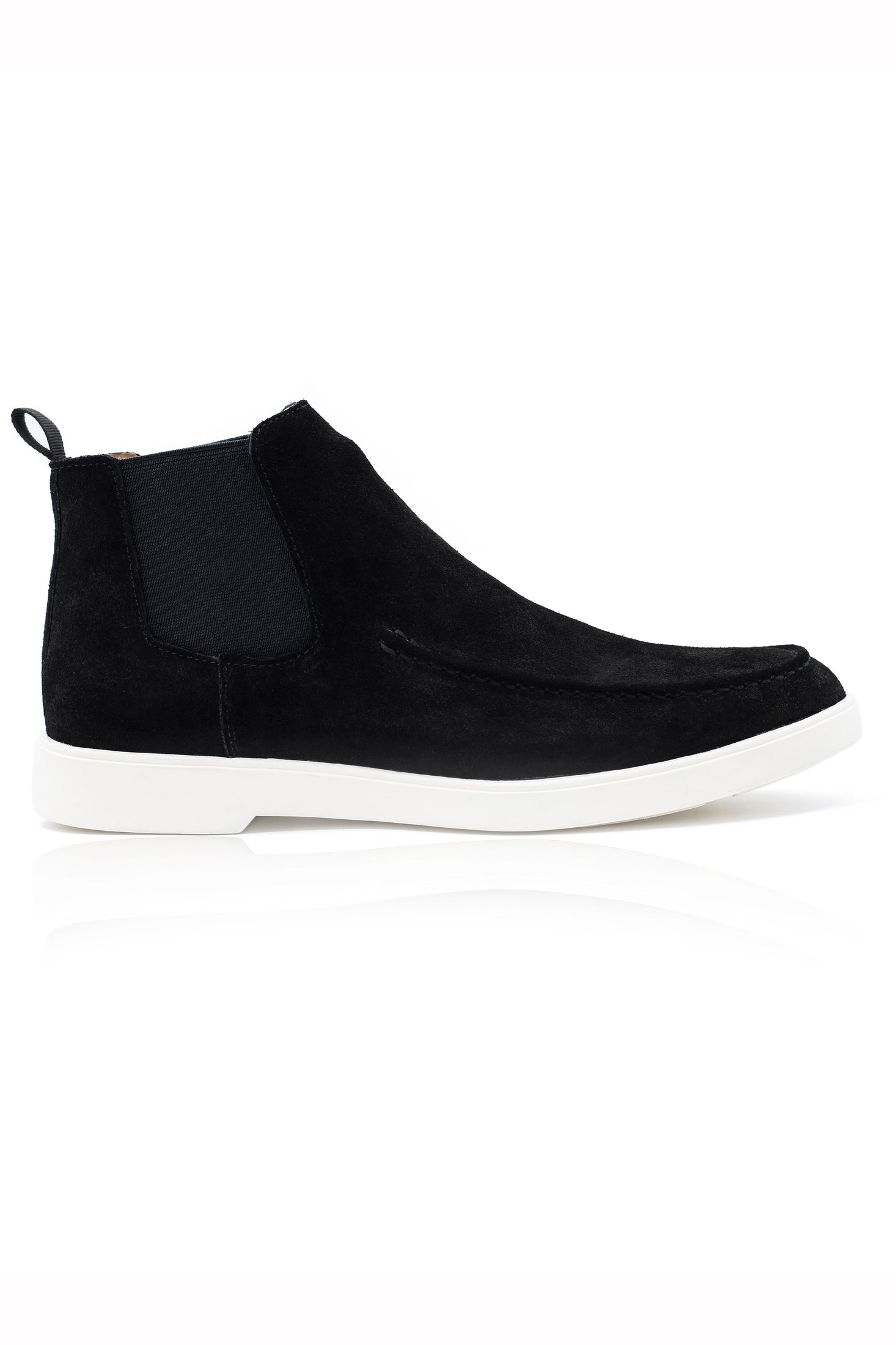 BLACK SUEDE CHELSEA BOOTS LOW TOP