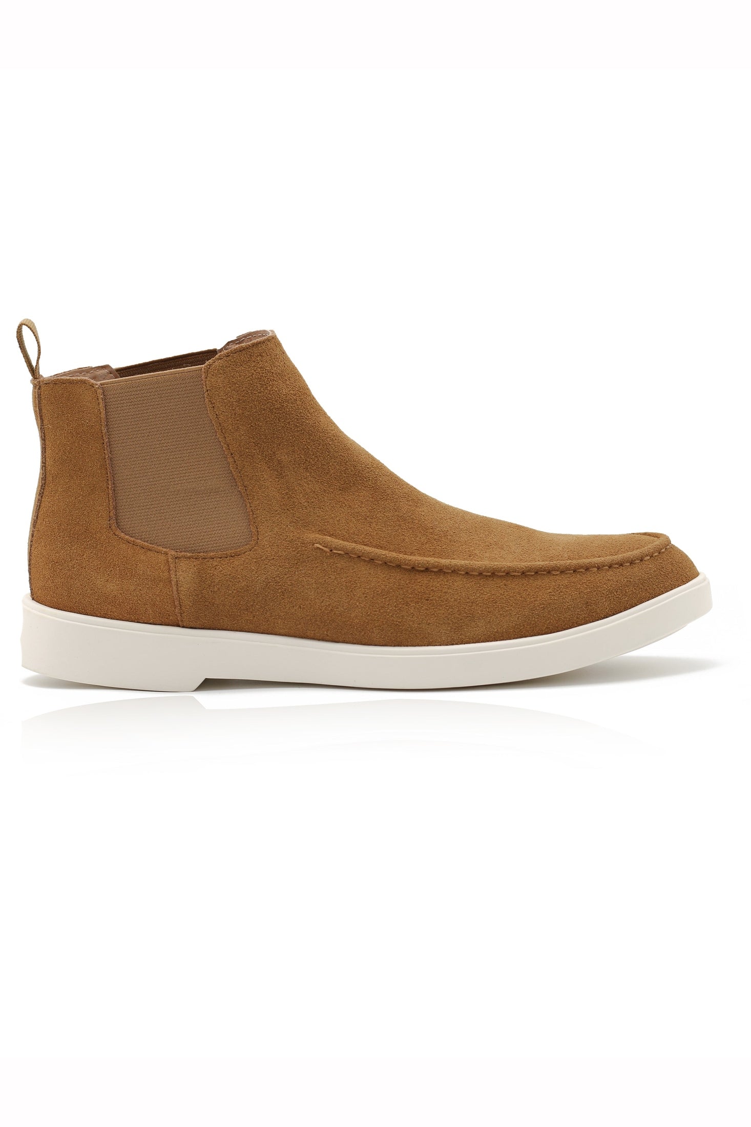 TAN SUEDE CHELSEA BOOTS LOW TOP