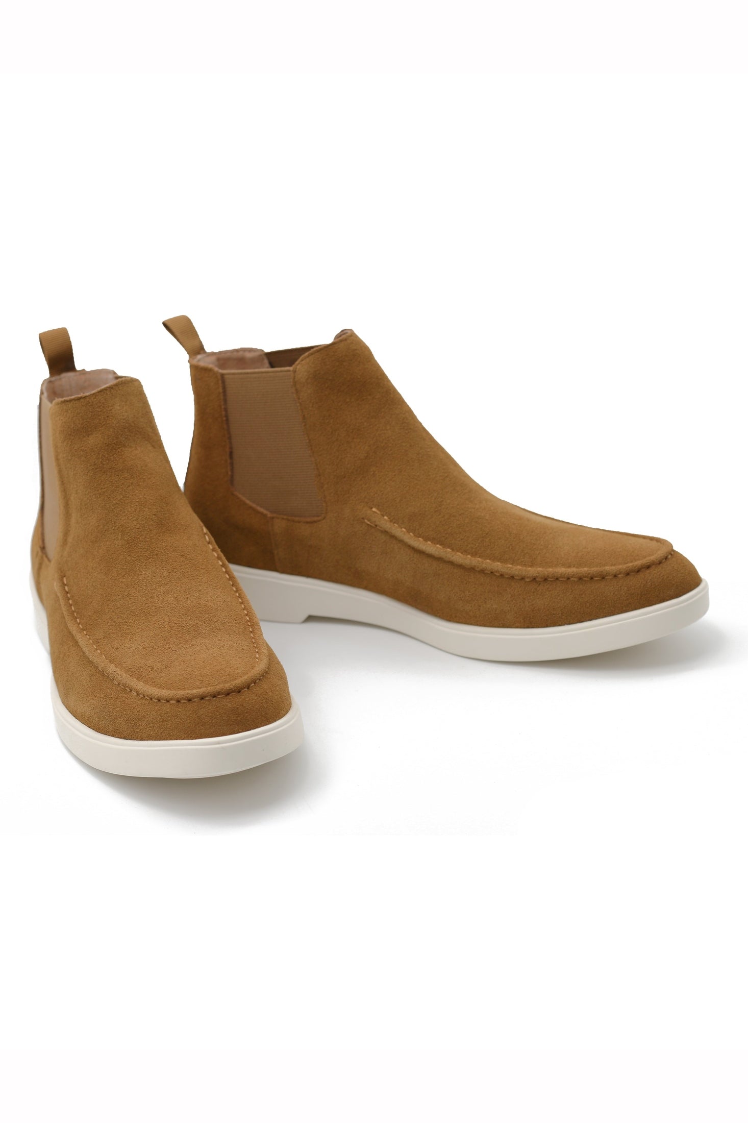 TAN SUEDE CHELSEA BOOTS LOW TOP