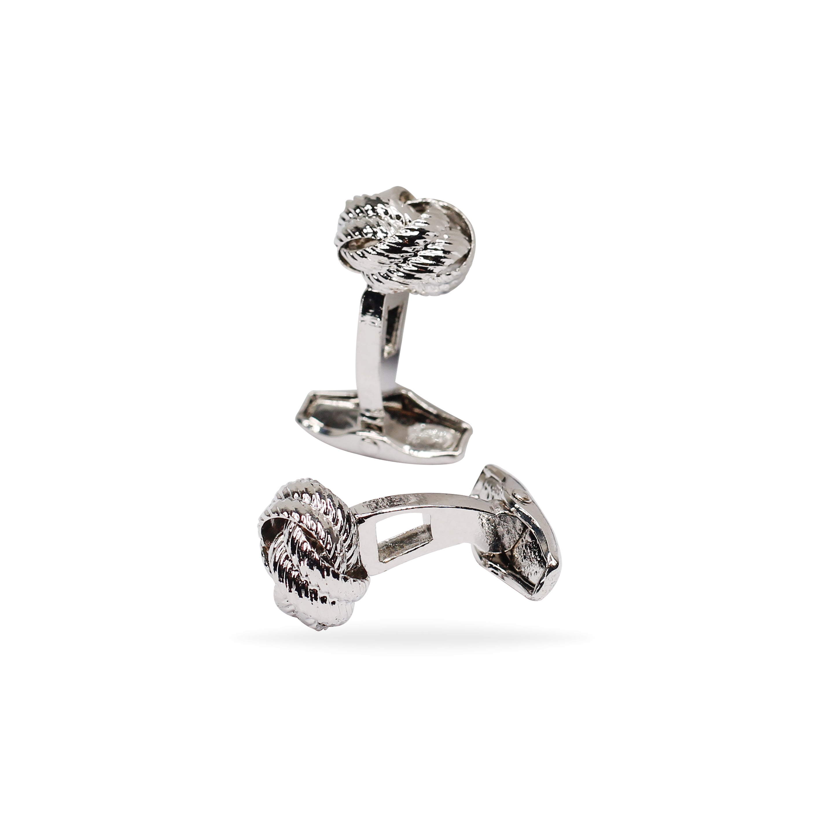 SILVER KNOT BALL CUFFLINKS