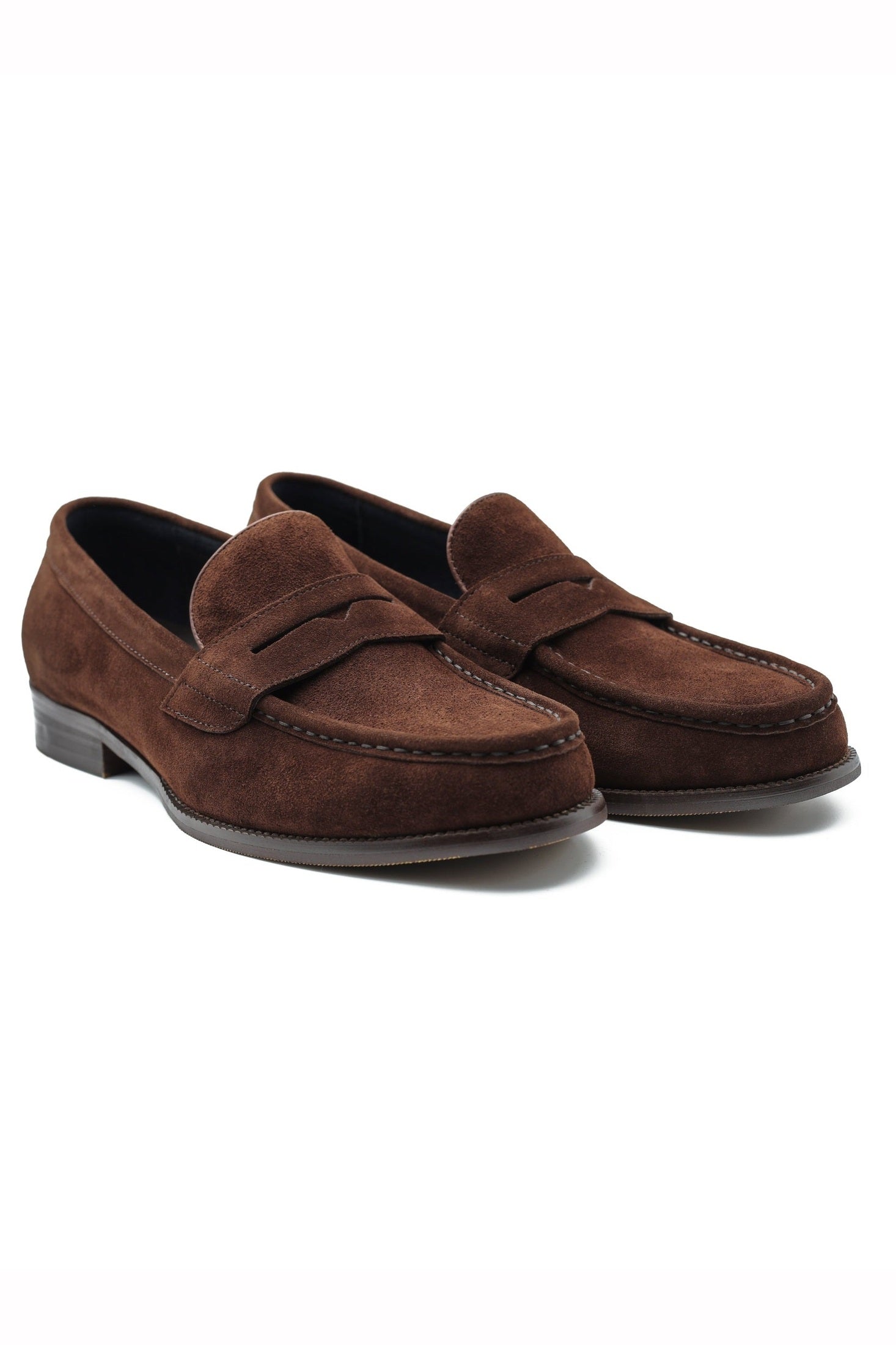 BROWN SUEDE LEATHER PENNY LOAFERS