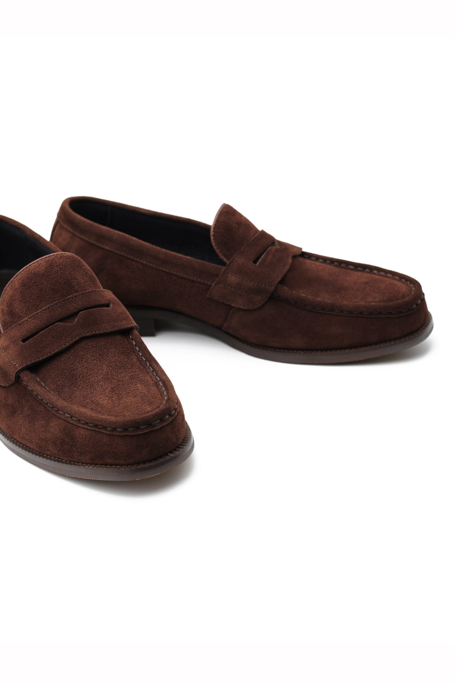 BROWN SUEDE LEATHER PENNY LOAFERS