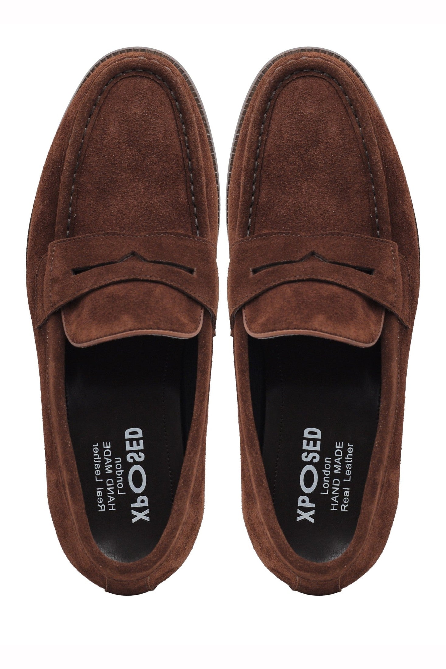 BROWN SUEDE LEATHER PENNY LOAFERS