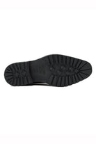 BLACK LEATHER DERBY LACE-UP SEMI BROGUE SHOES Sartorial Shoes