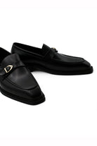 POLISHED BLACK LEATHER SINGLE MONK SHOES