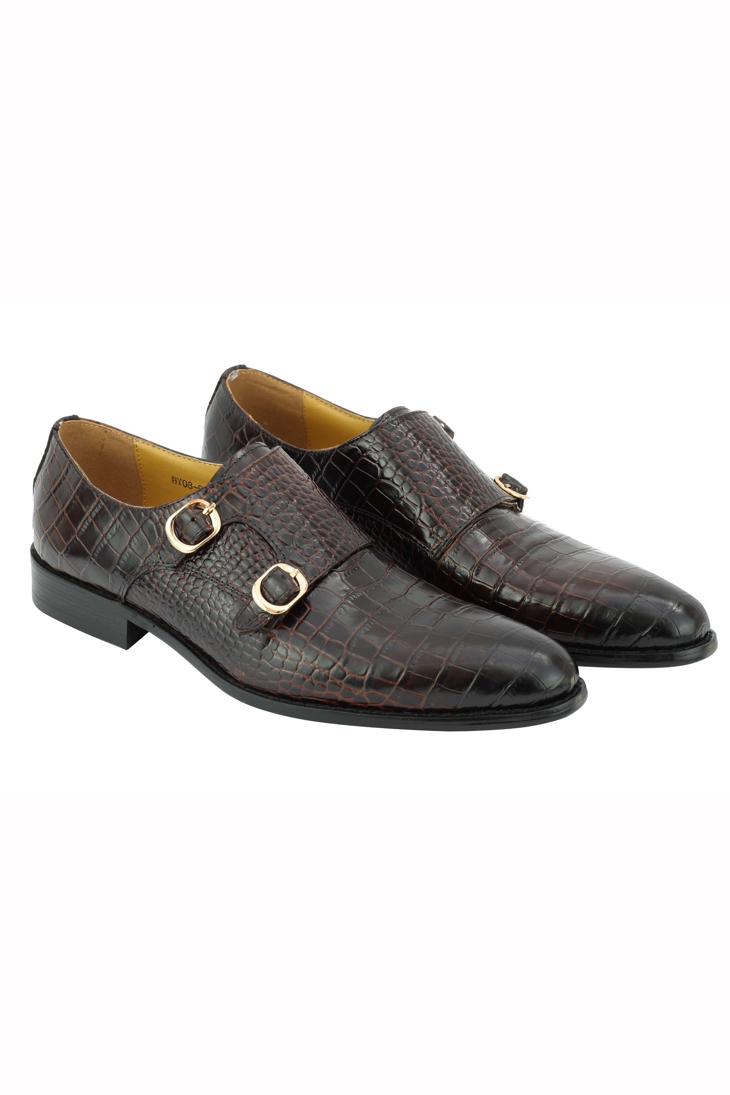 CROC PRINT BROWN DOUBLE MONK