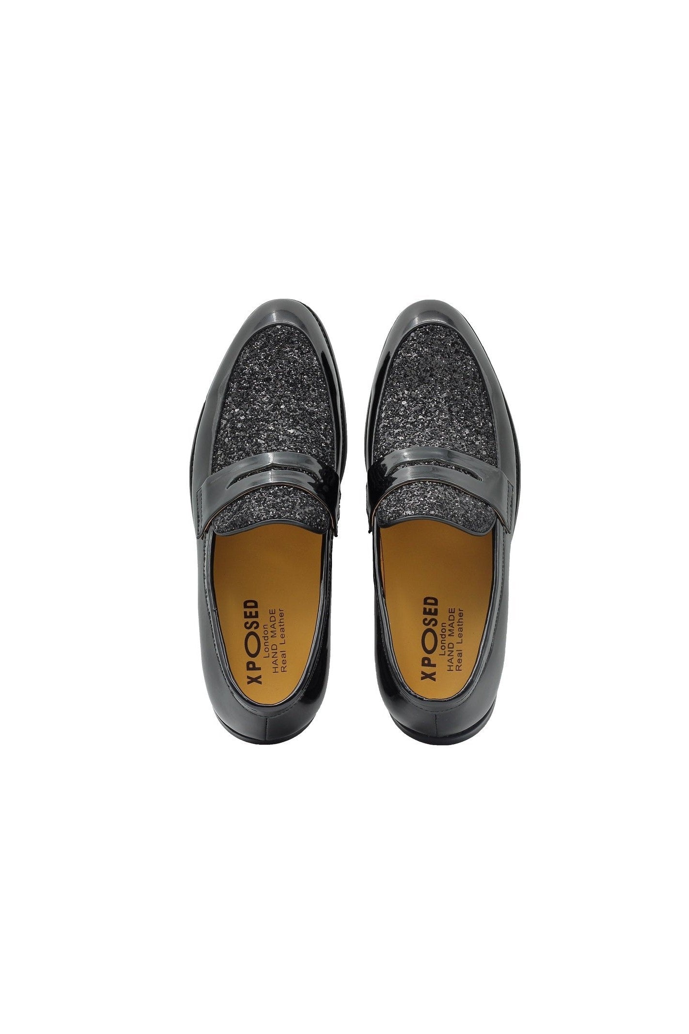 BLACK GLITTER PENNY LOAFER