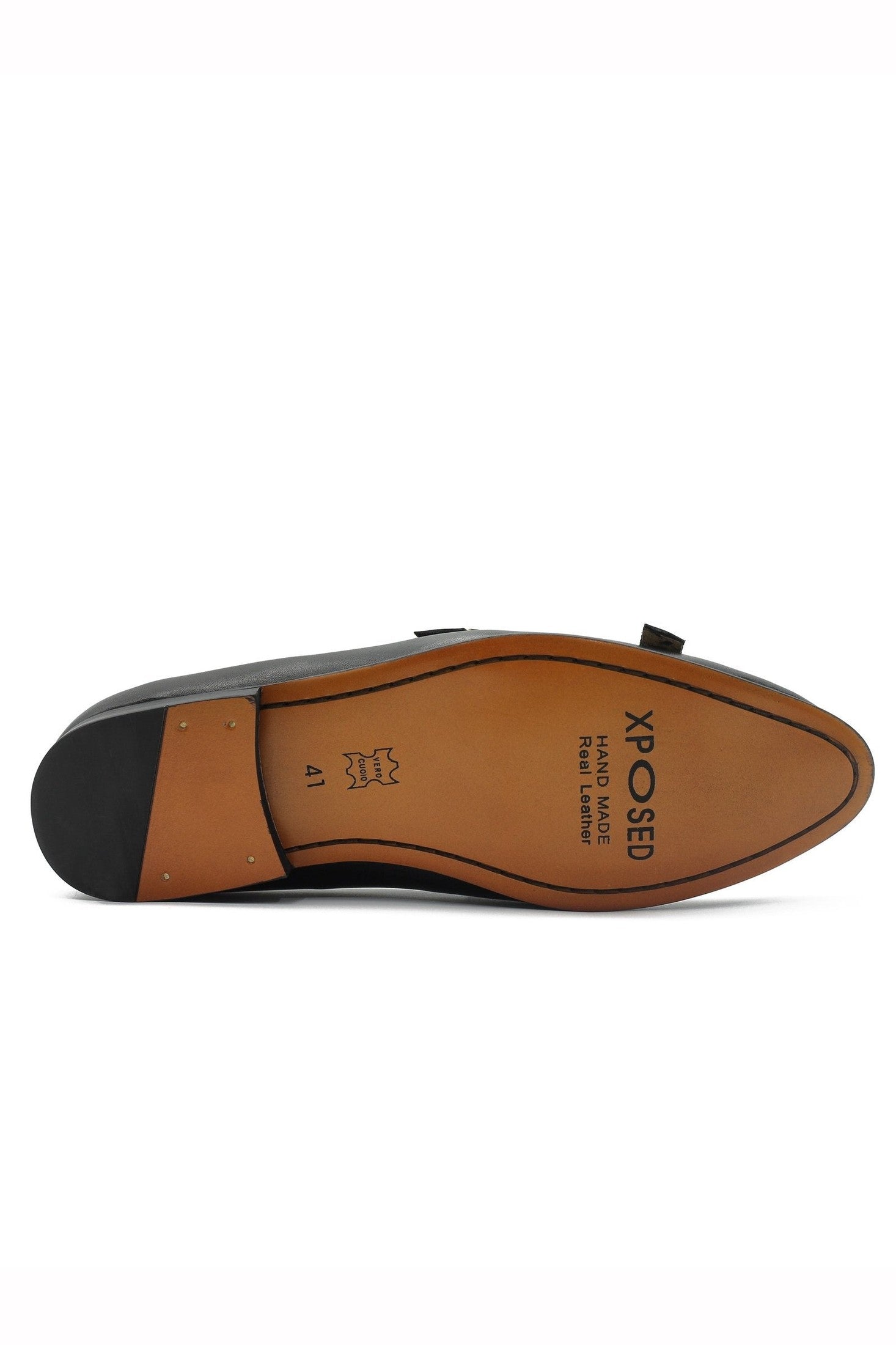 BLACK SHINY GLITTER DOUBLE MONK SHOES