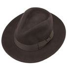 Brown Crushable Fedora 100% Wool Wide Brim Hat