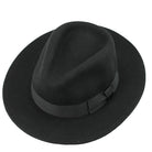 Black Crushable Fedora 100% Wool Wide Brim Hat