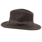 Brown Crushable Fedora 100% Wool Wide Brim Hat