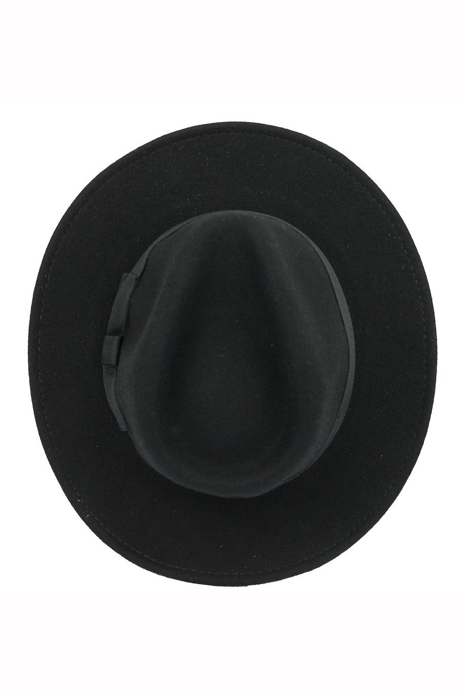 Black Crushable Fedora 100% Wool Wide Brim Hat